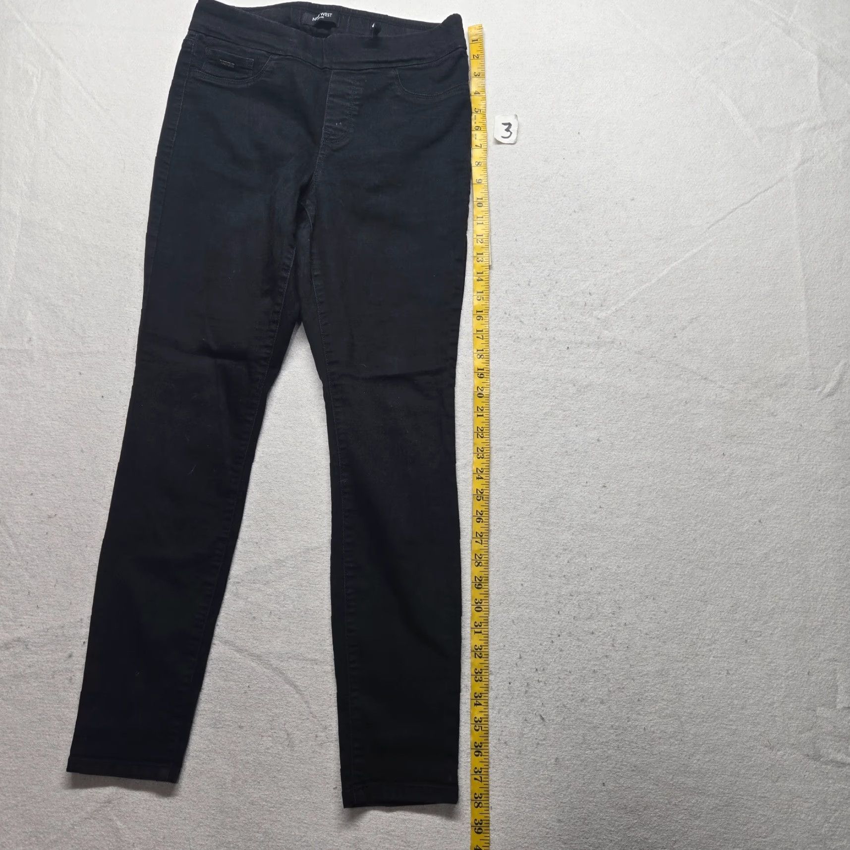 Nine West Nine West Jeans Solid Black Mid Rise Skinny Adult Women Size 8 Denim Cotton Blend 5-Pocket Zipper Stretch Jeans Womens Size 29" - 7 Thumbnail