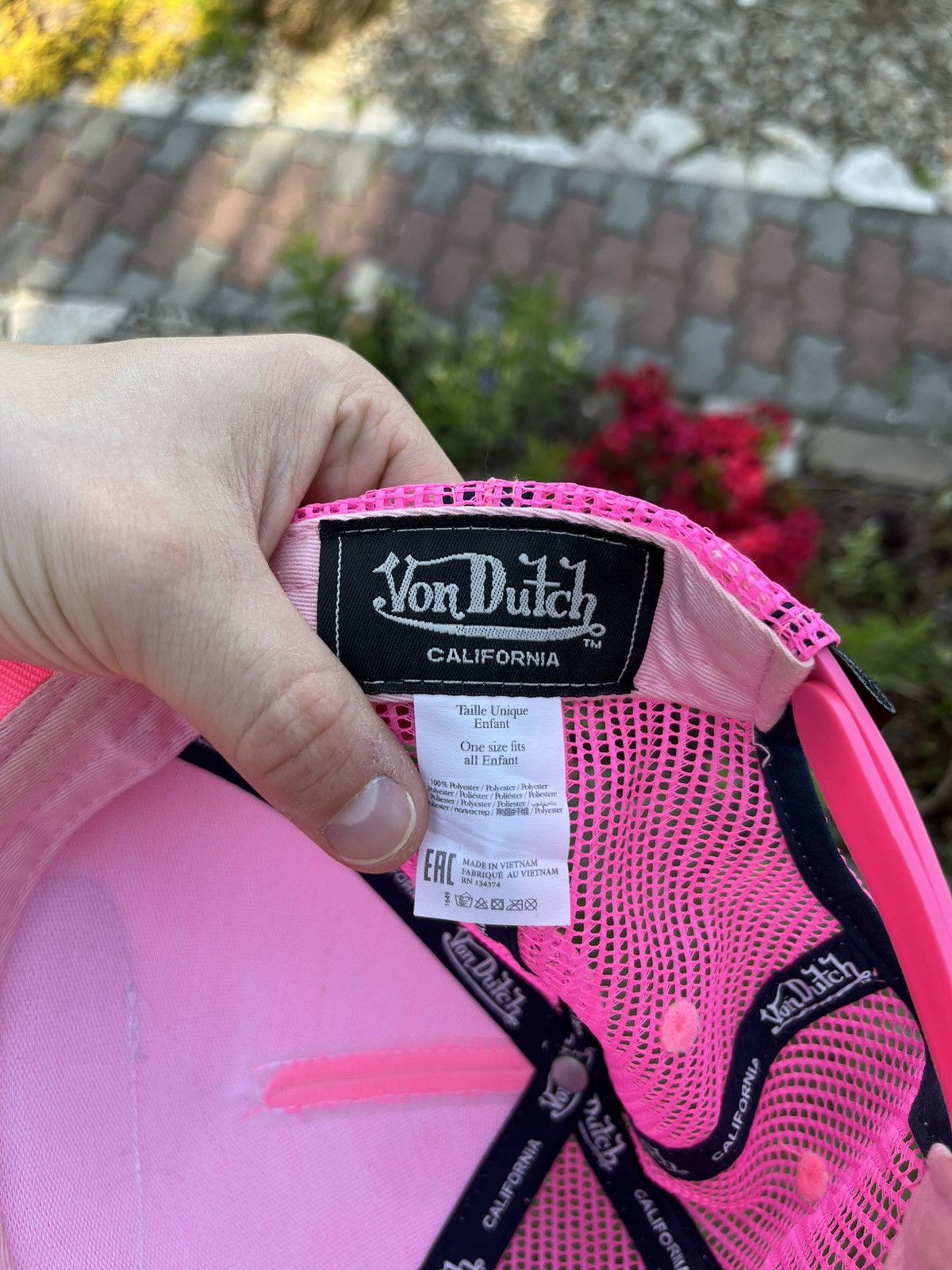 Ed Hardy × Von Dutch Vintage Von Dutch y2k trucker hat mesh cap neon pink Barbie Size ONE SIZE - 9 Thumbnail