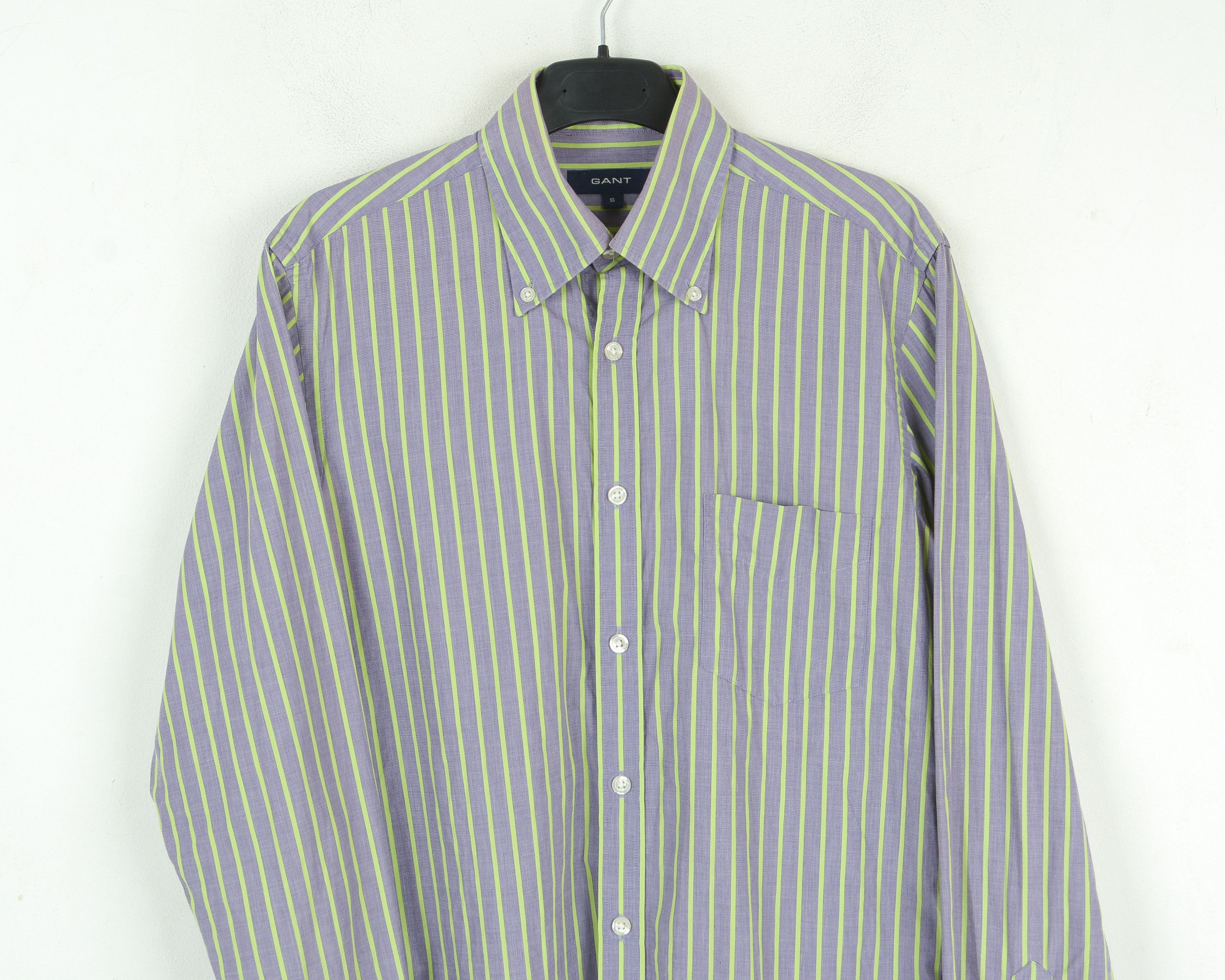 Gant Regent Men S Casual Shirt Formal Long Sleeved Striped Purple Size US S / EU 44-46 / 1 - 3 Thumbnail