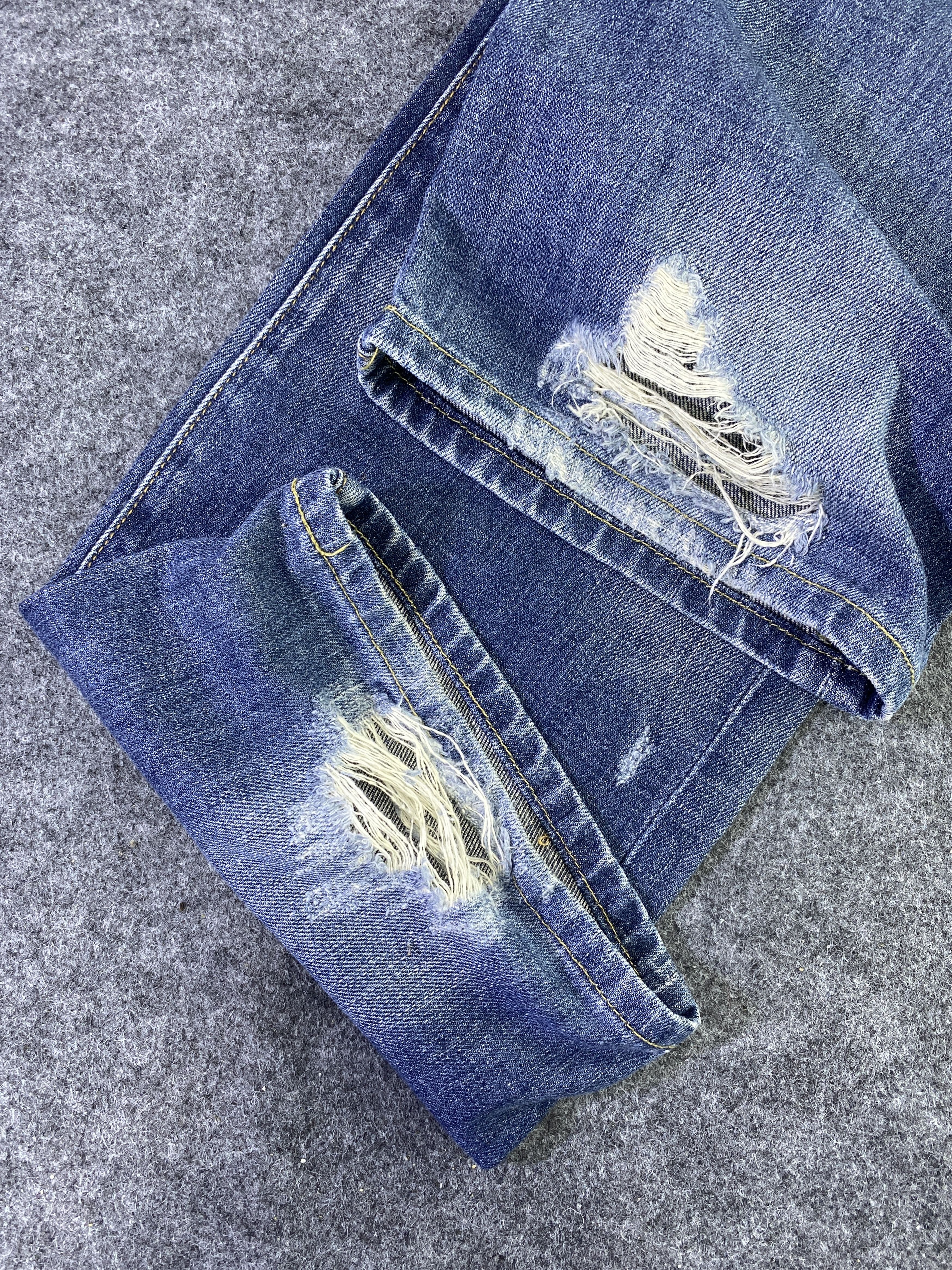 Japanese Brand Savignac 'de Denim Distressed Blue Wash Jeans - J956 Size US 34 / EU 50 - 13 Thumbnail