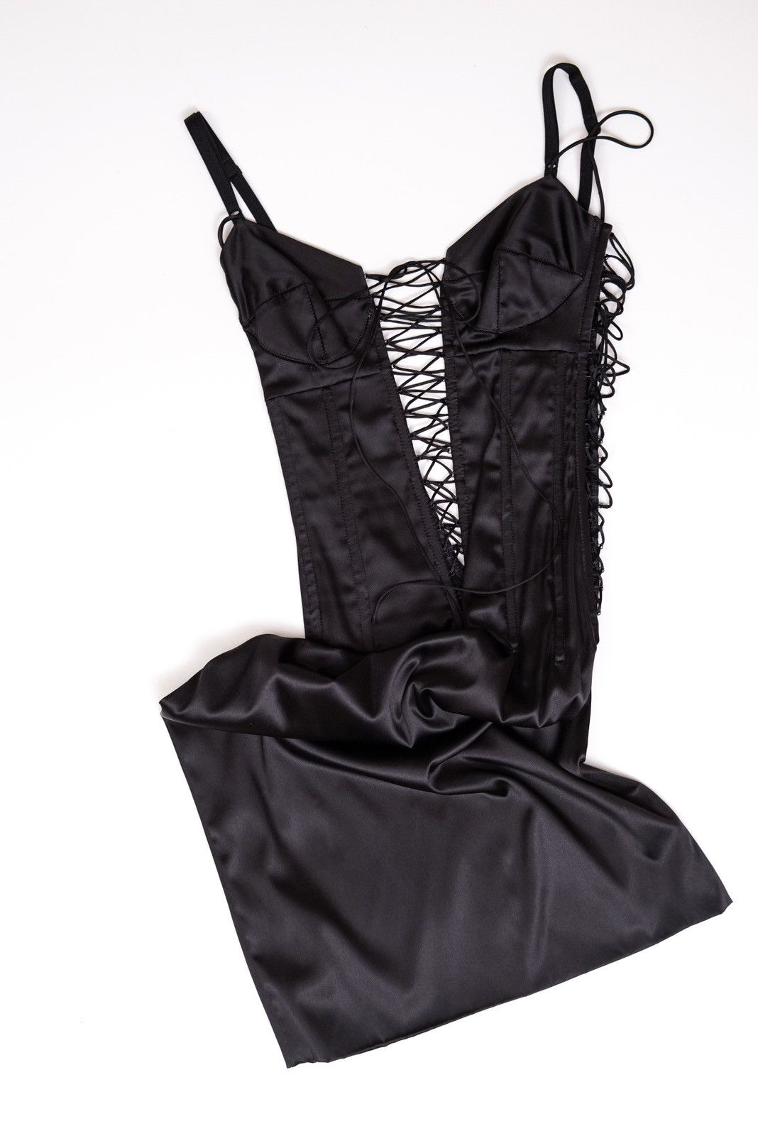 Dolce & Gabbana Dolce & Gabbana F/W Black Plunging Corset Lace Up Mini Dress Size M / US 6-8 / IT 42-44 - 8 Thumbnail