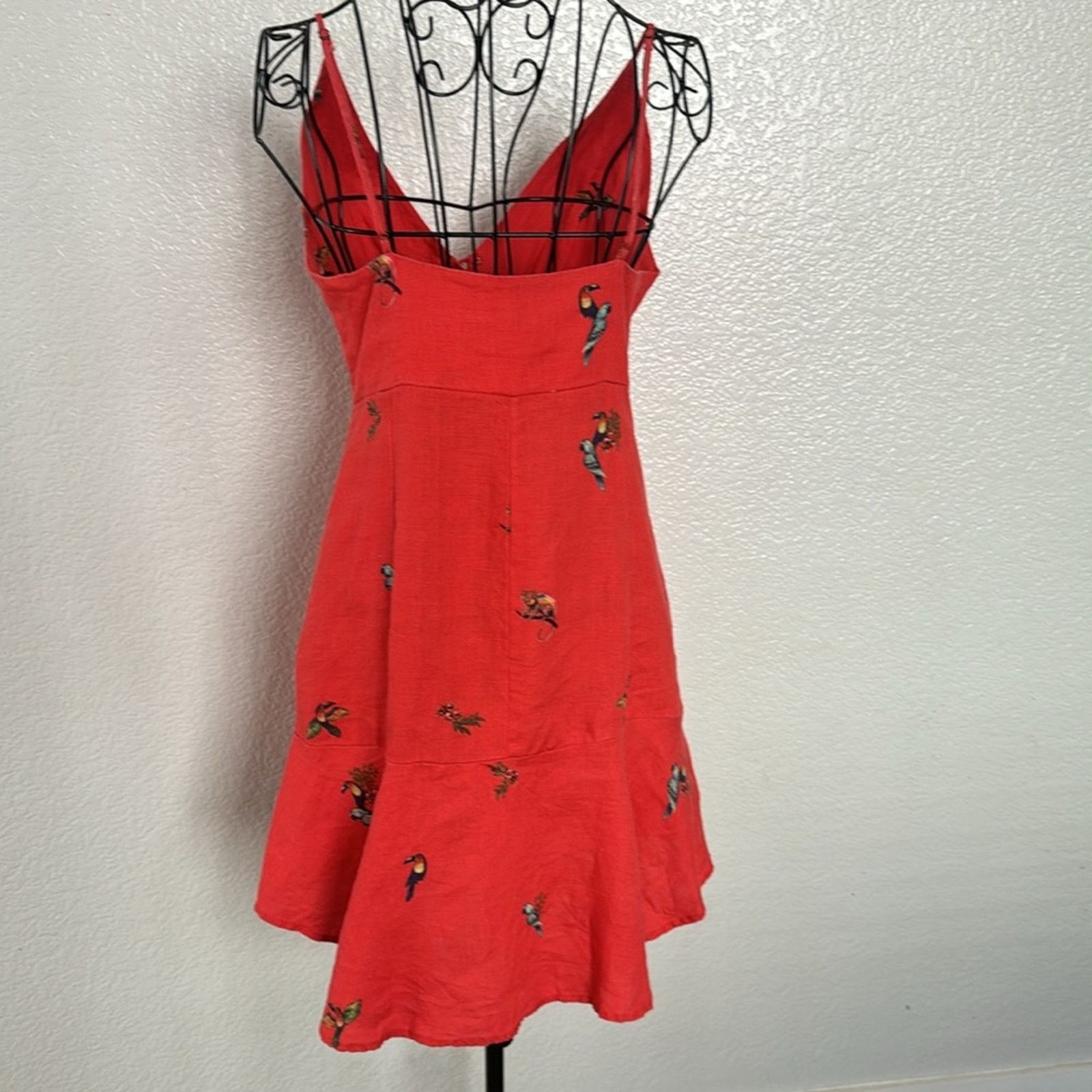 Farm Rio Farm Rio Red Linen Mini Dress Size S Size S / US 4 / IT 40 - 5 Thumbnail