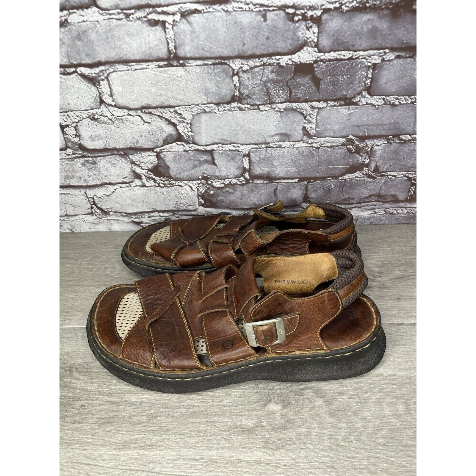 Born Born Brown Leather Fisherman Comfort Strap Casual Sandals Me Size US 12 / EU 45 - 15 Thumbnail
