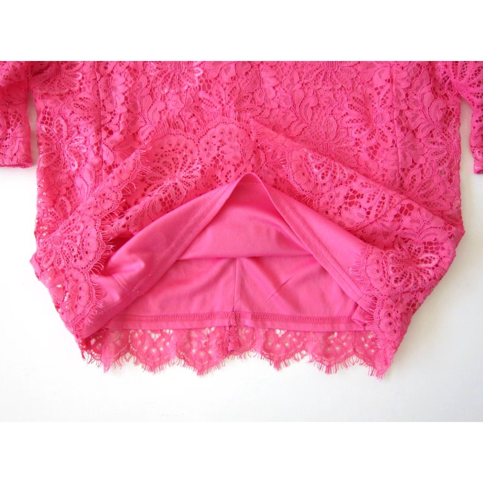 Nanette Lepore Nanette Lepore Neon Pink Crochet Knit Floral Flare Sleeve Tunic Blouse Top S Pink Women Blouse Floral Tunic 60% cotton 30% nylon 10% rayon M Size S / US 4 / IT 40 - 6 Thumbnail