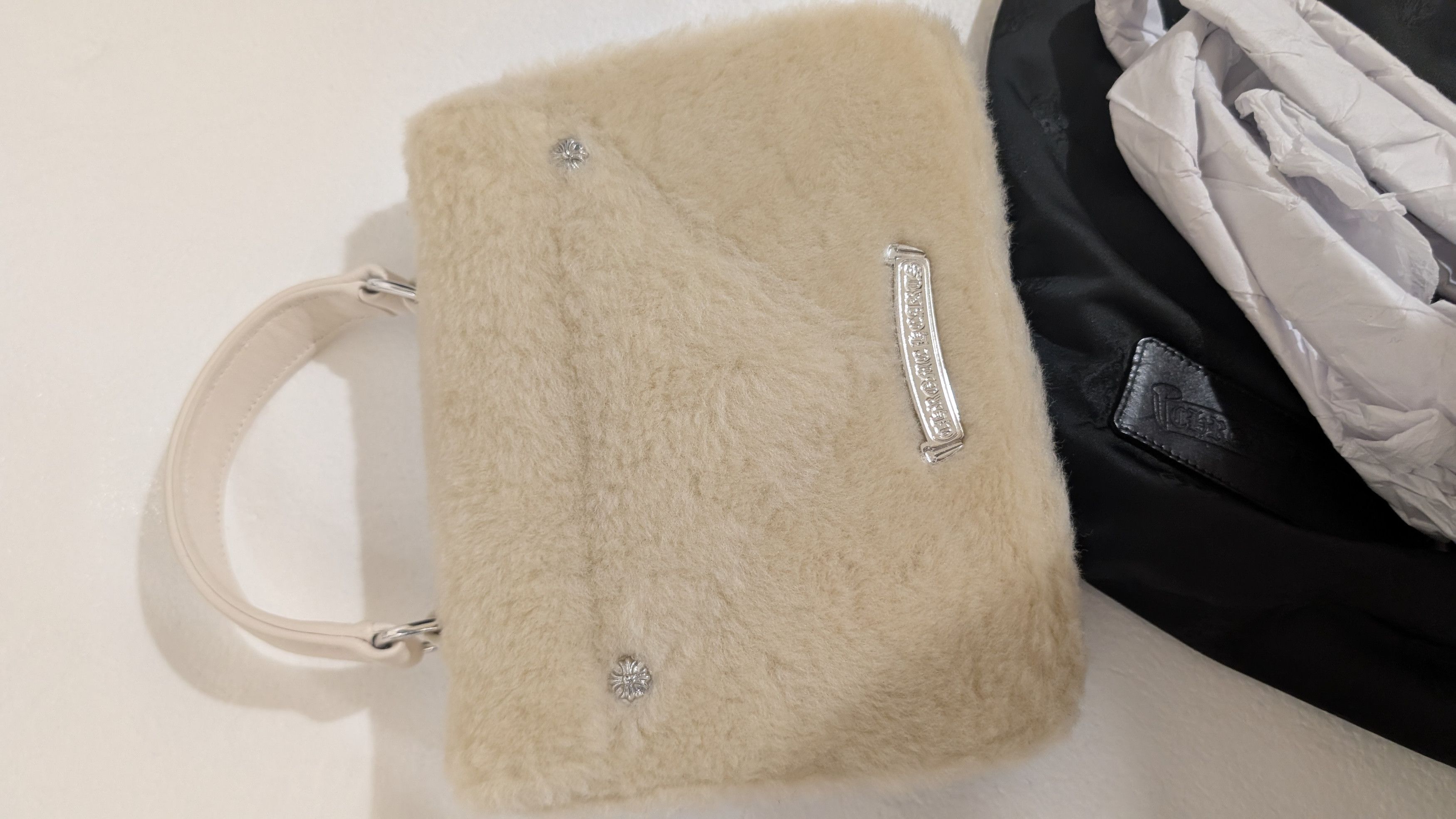 Chrome Hearts Chrome Hearts “Grow Up” Shearling Handbag Cream 2025 SOLD Size ONE SIZE - 9 Thumbnail