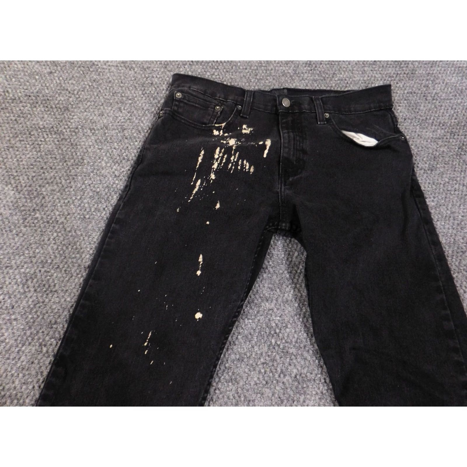 Levi's Levis 512 Jeans Mens 32x34 Black Slim Tapered Waterless Paint Splatter Jeans Pants Size US 32 / EU 48 - 4 Thumbnail