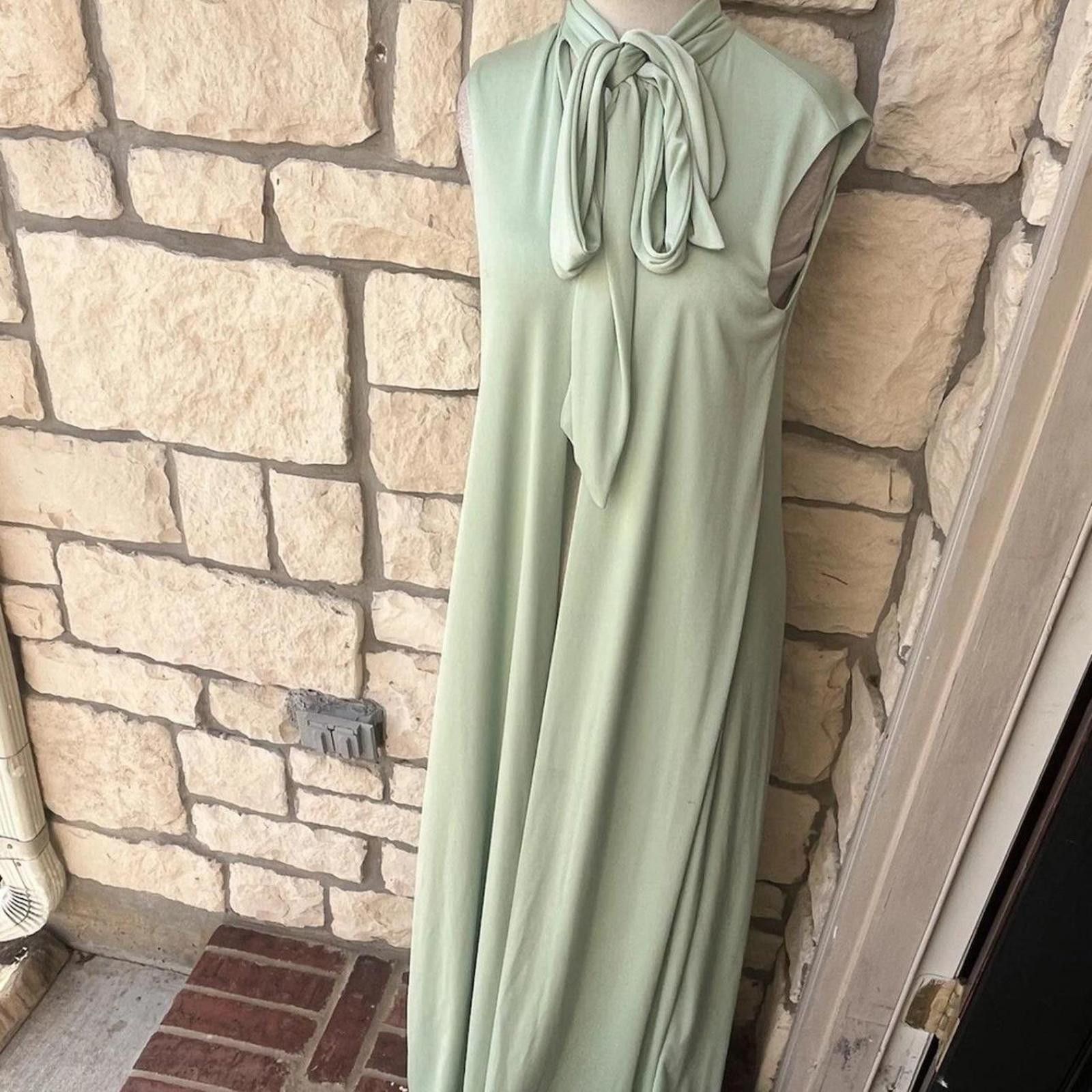 Other Mint green midi dress with tie neck #midi #tiedress Size M / US 6-8 / IT 42-44 - 1 Thumbnail