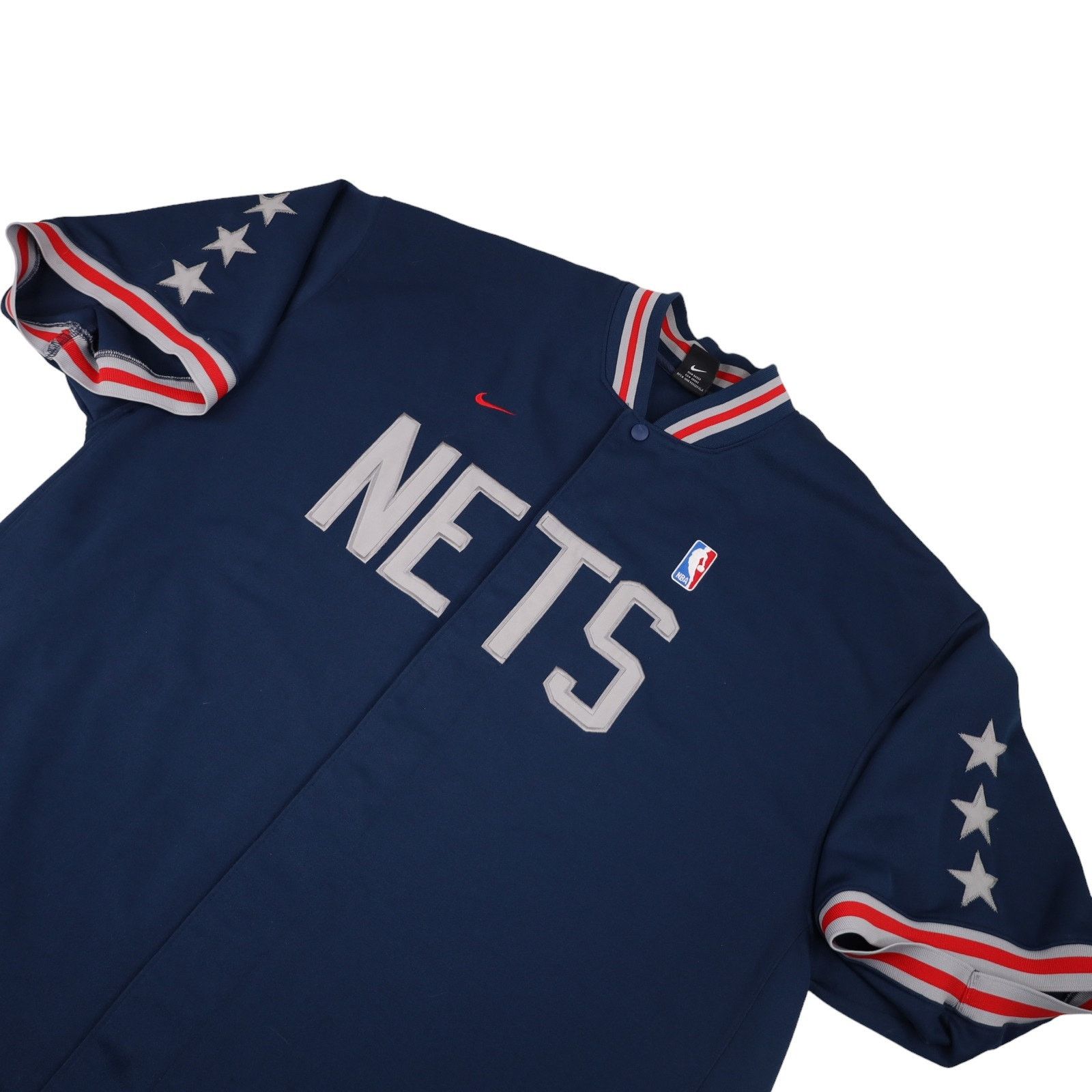 MLB × Nike × Vintage Vintage Nike New Jersey Nets Snap Down Warm Up Jersey Shirt Size US XXL / EU 58 / 5 - 2 Thumbnail