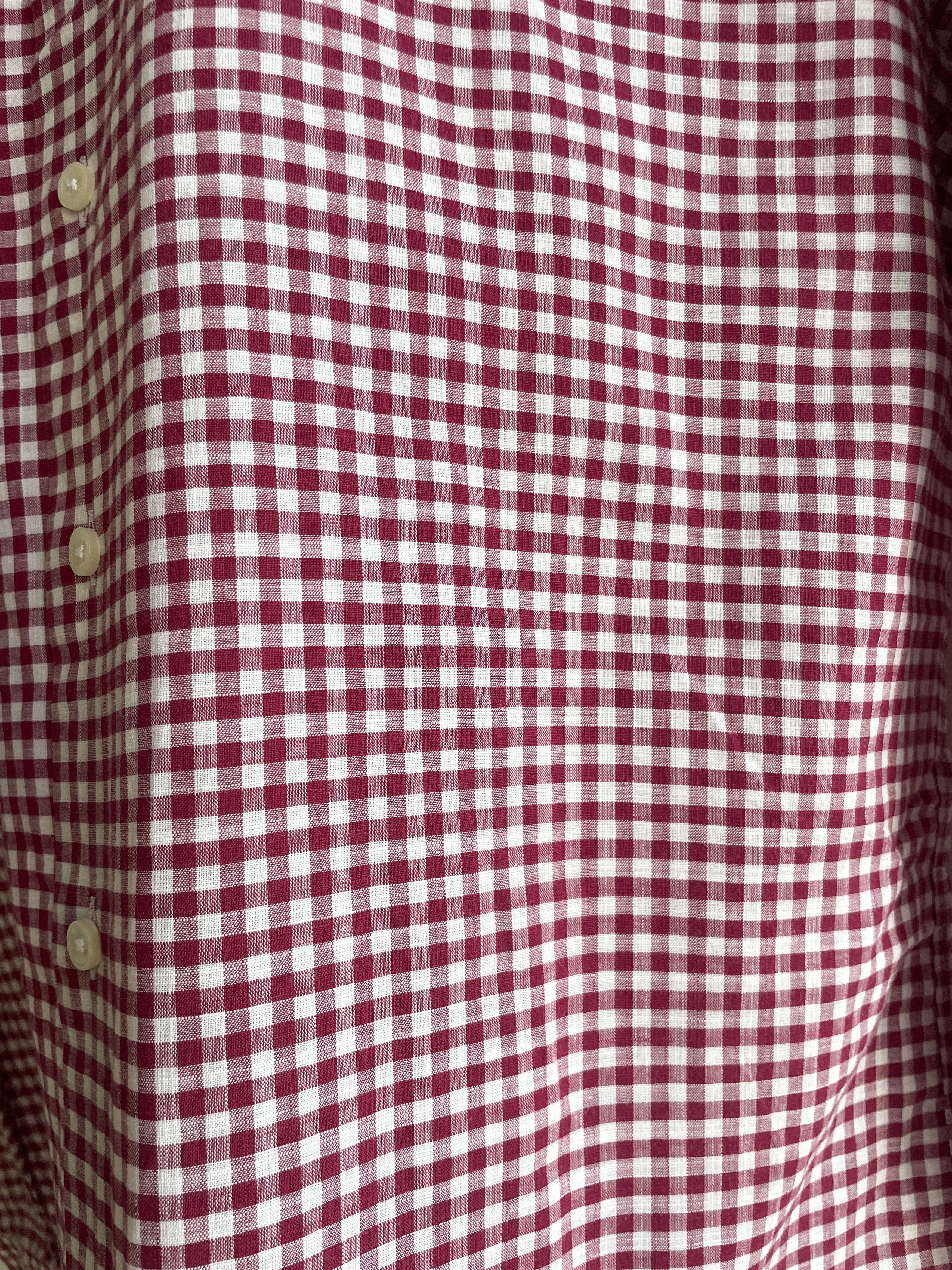 Suitsupply Suitsupply Gingham Check Red Spread Collar Dress Shirt Size 42R - 6 Thumbnail