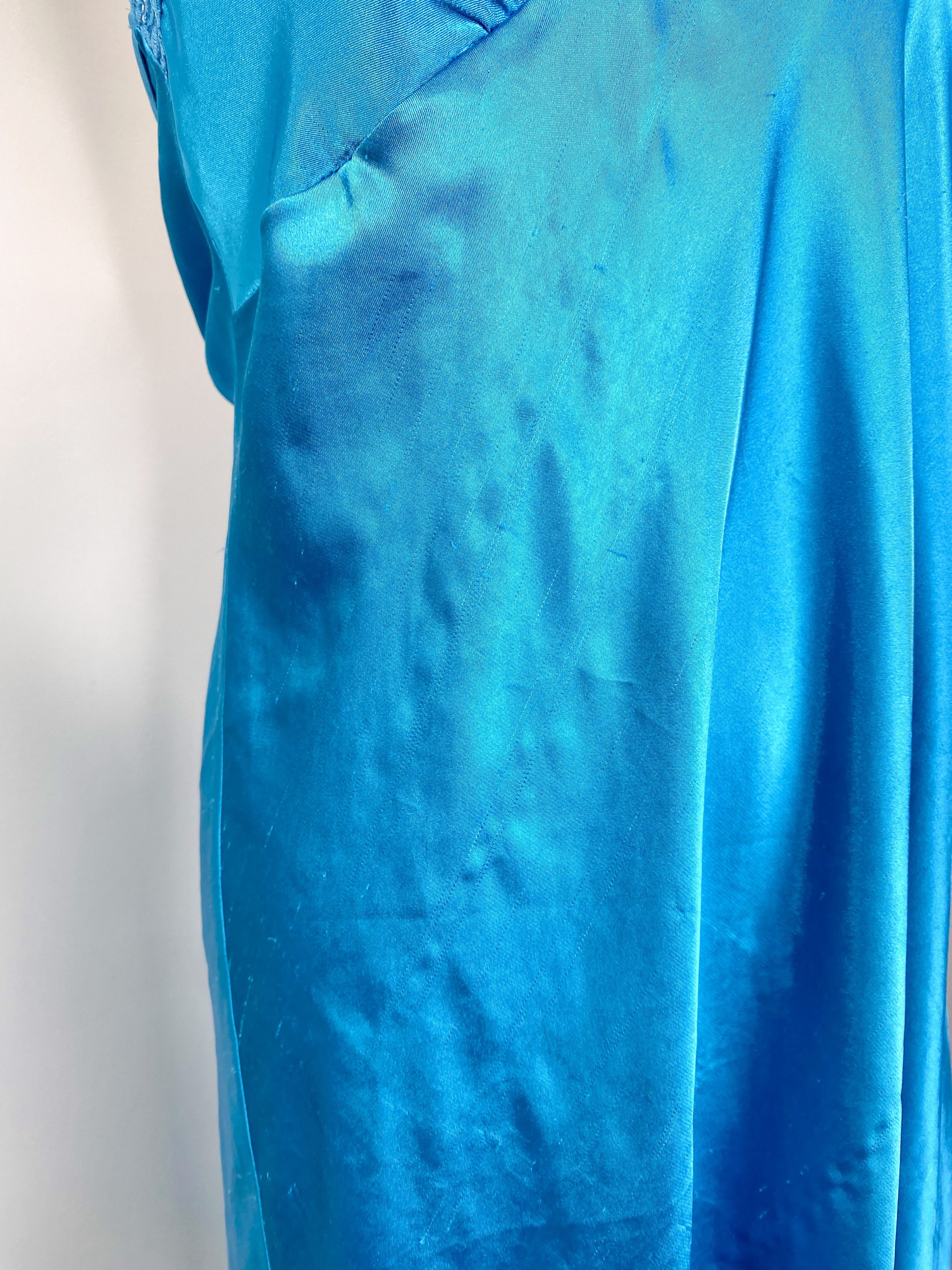 Jones New York Jones New York - Blue Nightgown Satin-Like Slip Dress Size M / US 6-8 / IT 42-44 - 6 Thumbnail