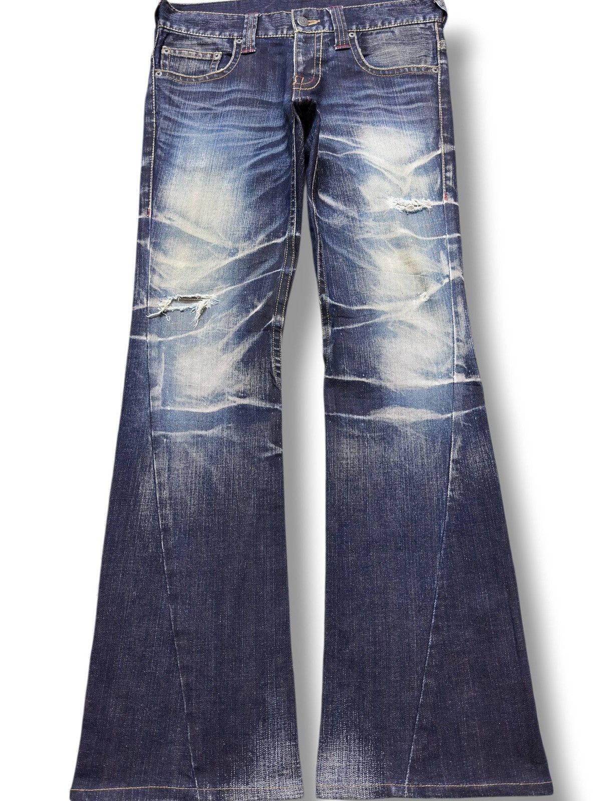 Tornado Mart Vintage Tornado Mart Flare Clawmark Mudwash Denim Size US 33 - 1 Thumbnail