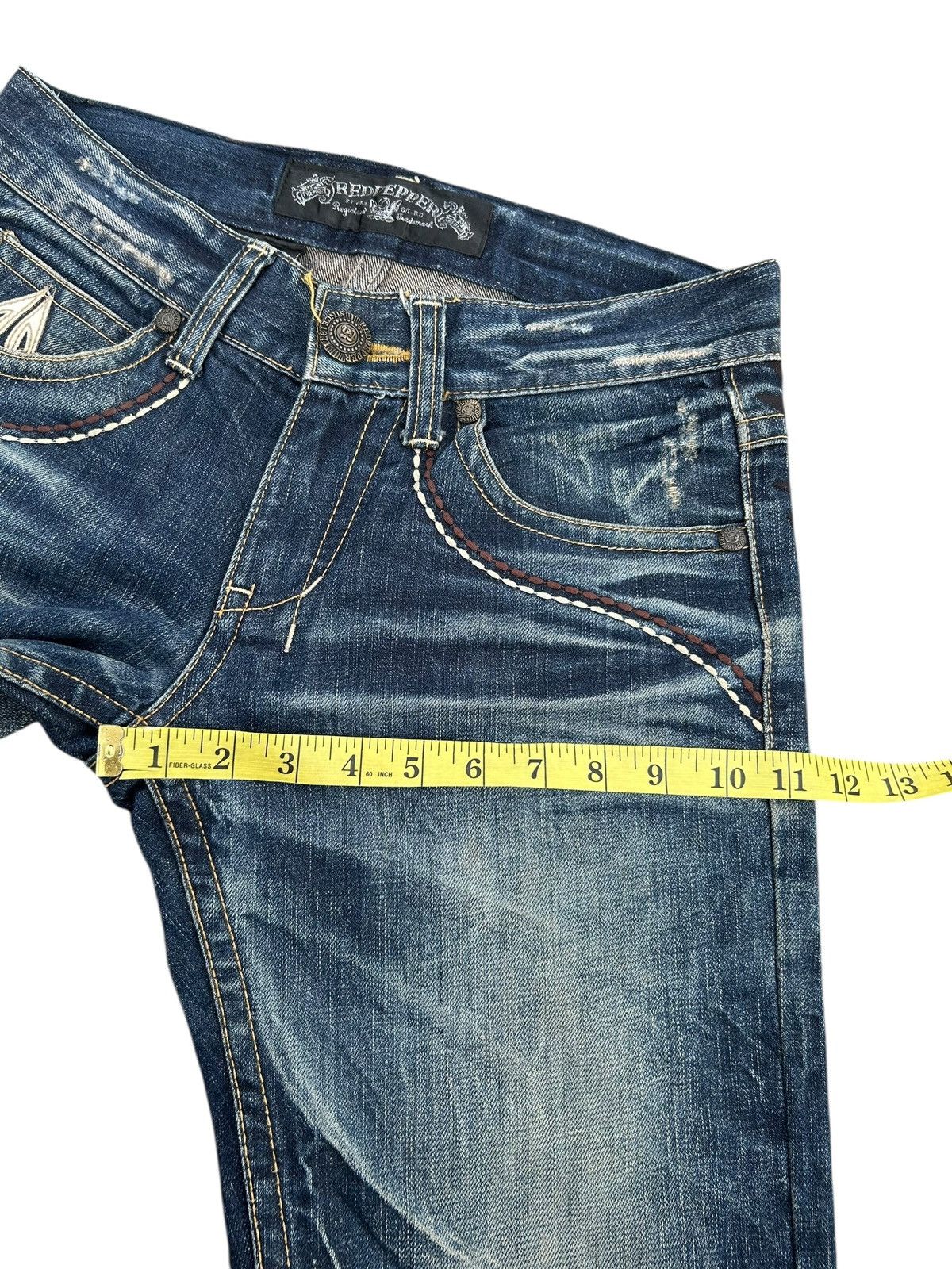 If Six Was Nine Red Pepper Japan Punk Distressed Denim Jeans Size US 31 - 22 Thumbnail