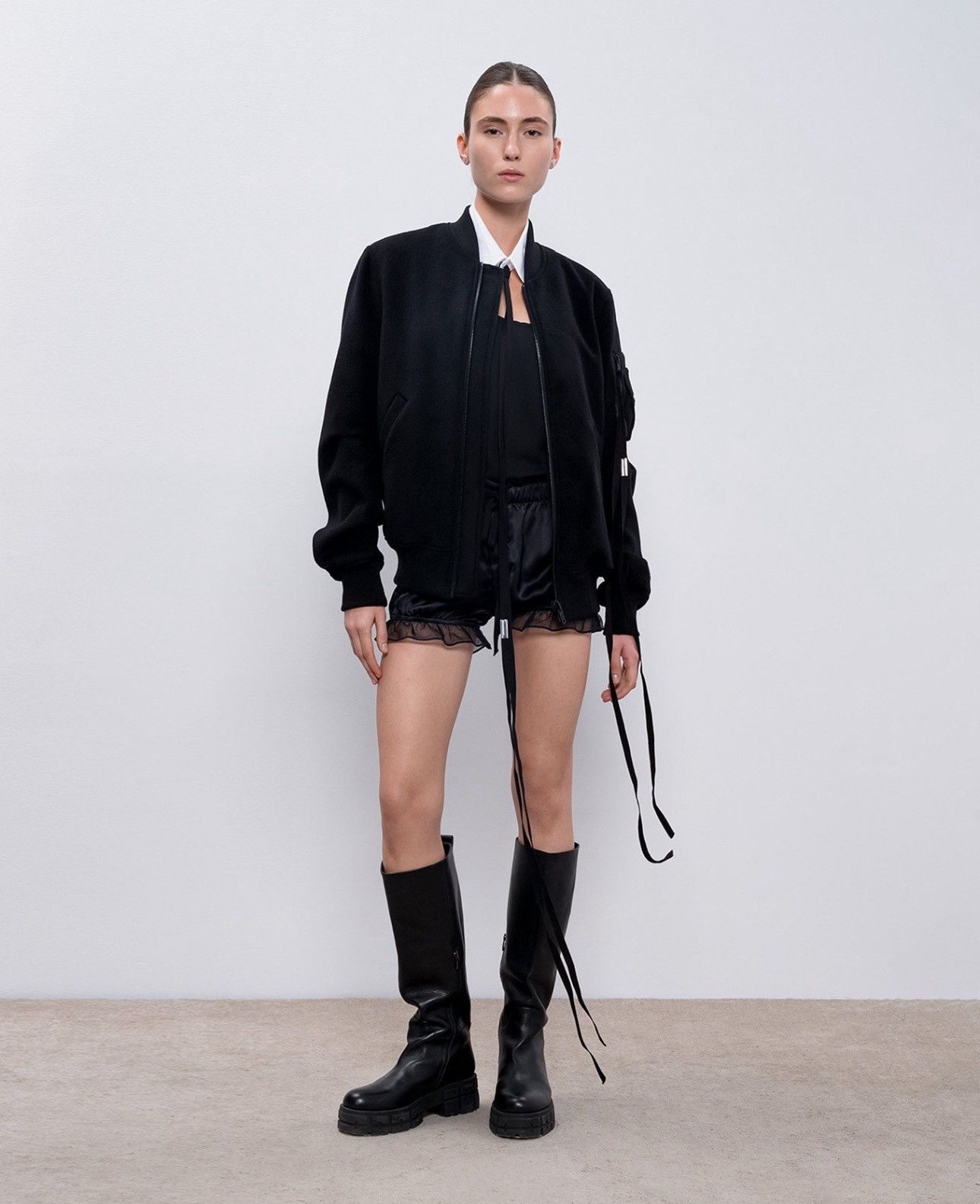 Ann Demeulemeester Last Ann Demeulemeester Black Barbara Wool & Cashmere Bomber Size XS / US 0-2 / IT 36-38 - 2 Thumbnail