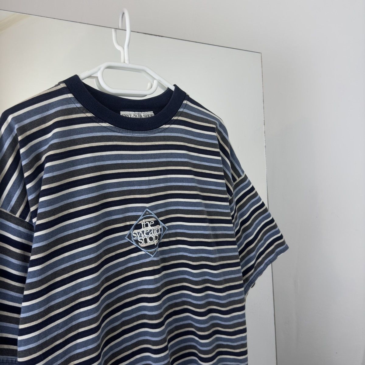 Vintage Made in UK 90s T-shirt Boxy Fit Oversized Striped Size US L / EU 52-54 / 3 - 2 Thumbnail