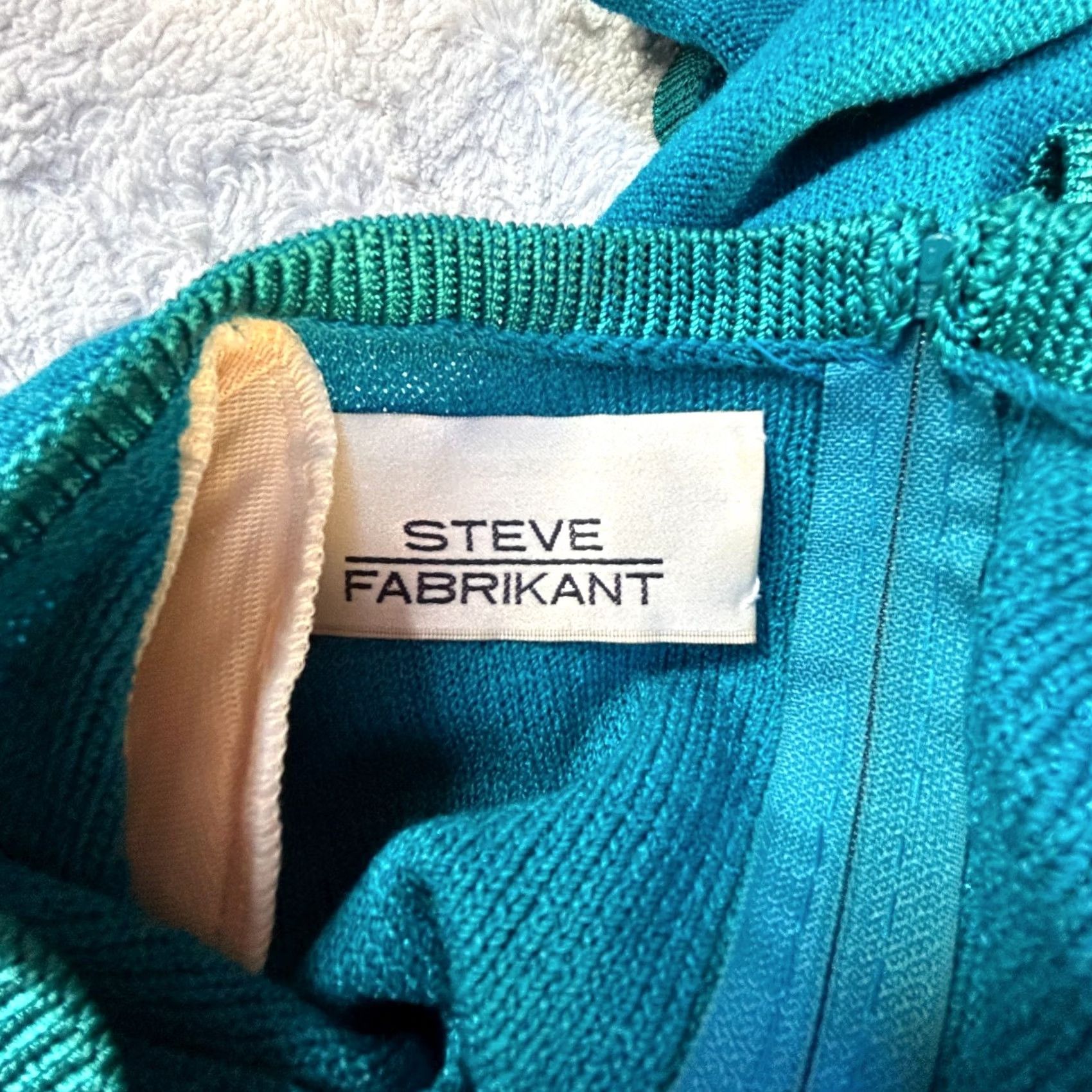 Vintage VINTAGE Steve Fabrikant Womens Medium Wool Blend Knit Sweater Dress Turquoise Size M / US 6-8 / IT 42-44 - 3 Thumbnail