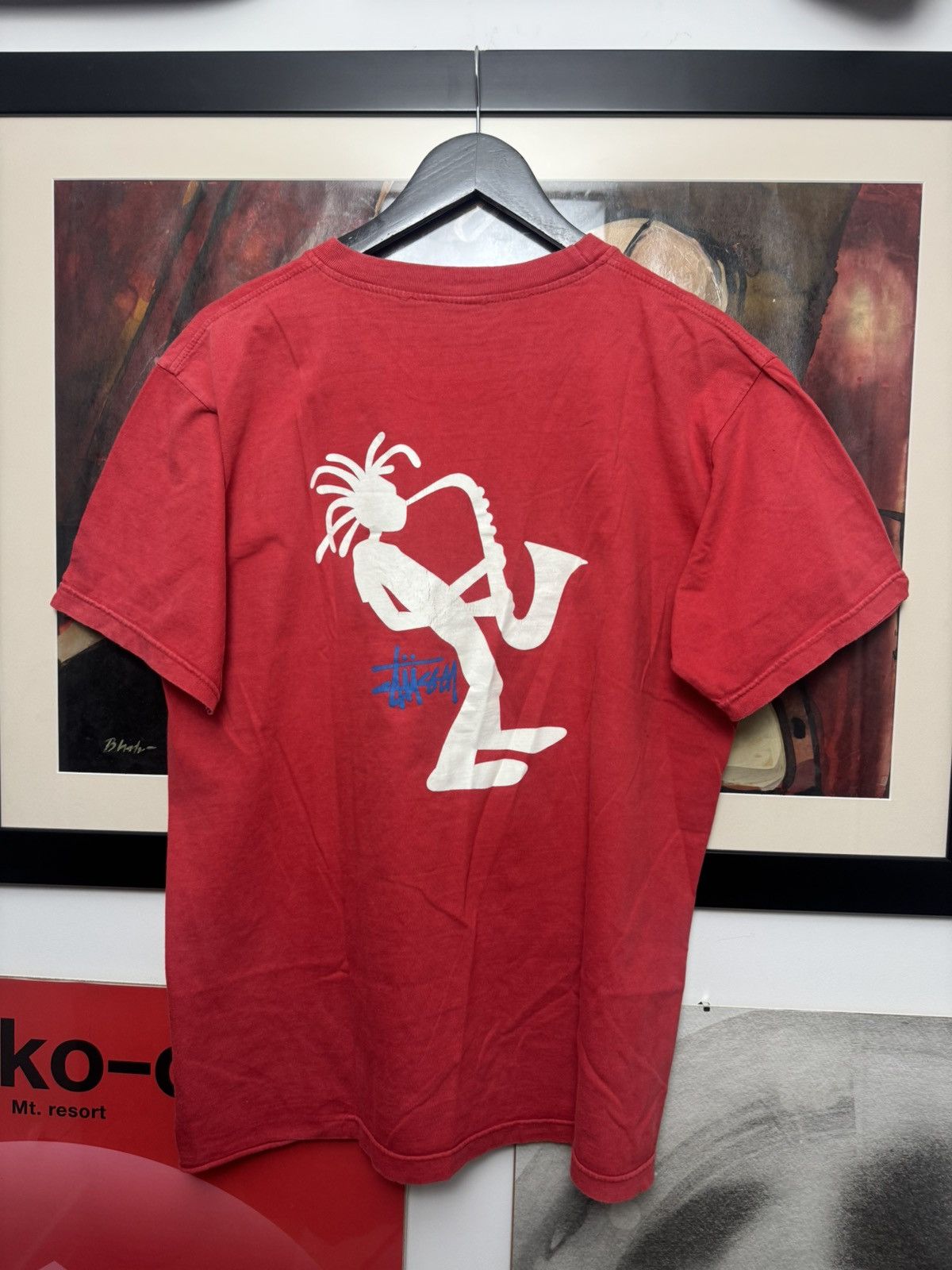 Stussy Stussy Jazz Stickman Vintage Tee USA Red Streetwear Skate Size US XL / EU 56 / 4 - 1 Thumbnail