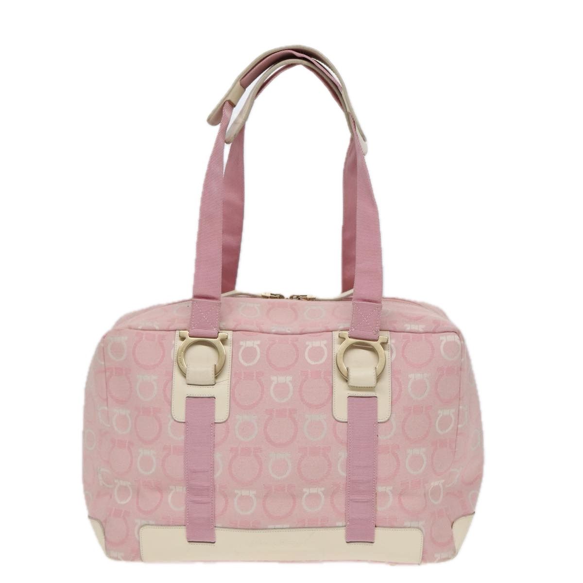 Salvatore Ferragamo Gancini Pink Canvas Travel Bag (Pre-Owned) Size ONE SIZE - 1 Thumbnail