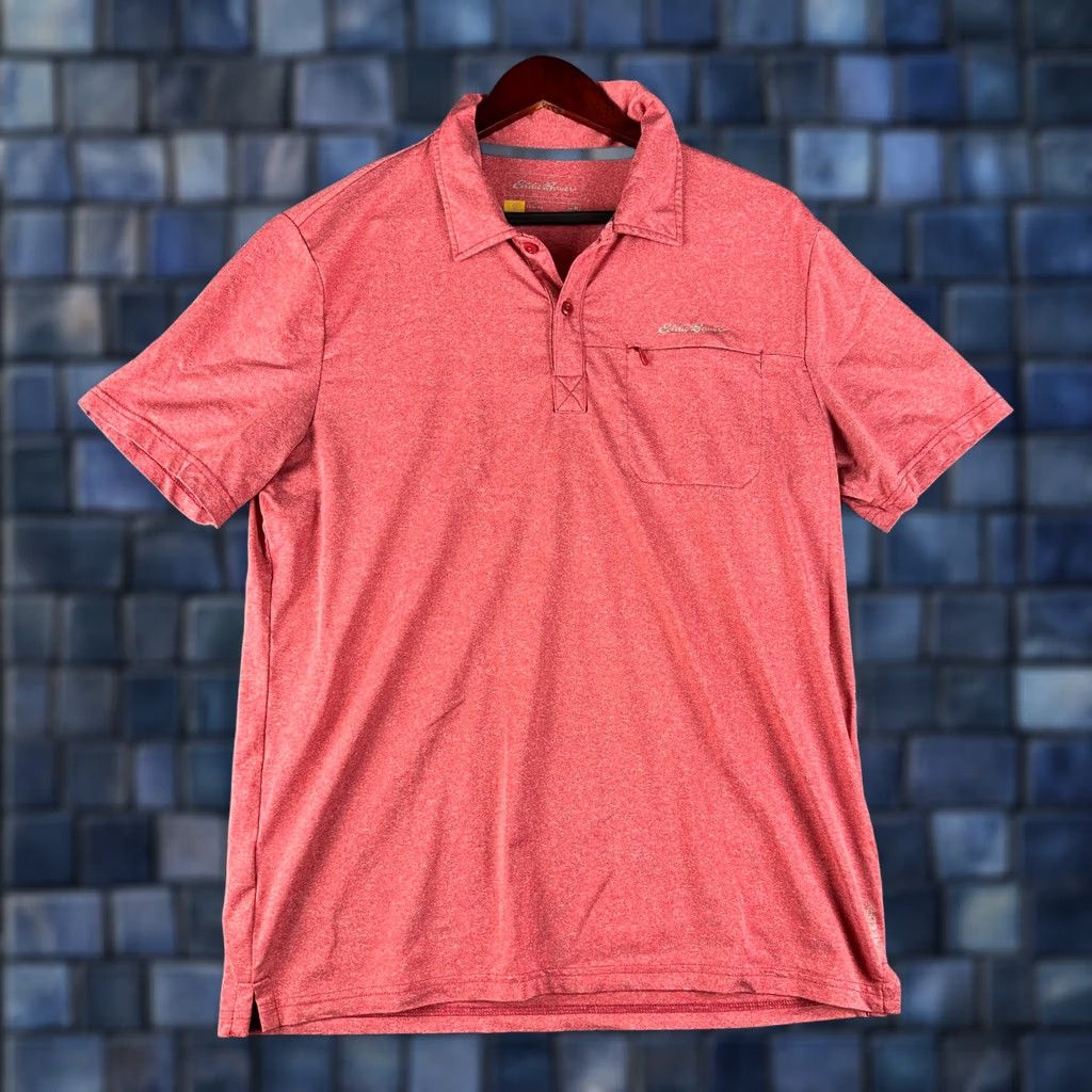 Eddie Bauer Eddie Bauer Travex Polo Shirt Mens Medium Red Cotton Short Sleeve Split Hem Logo Size US M / EU 48-50 / 2 - 1 Thumbnail