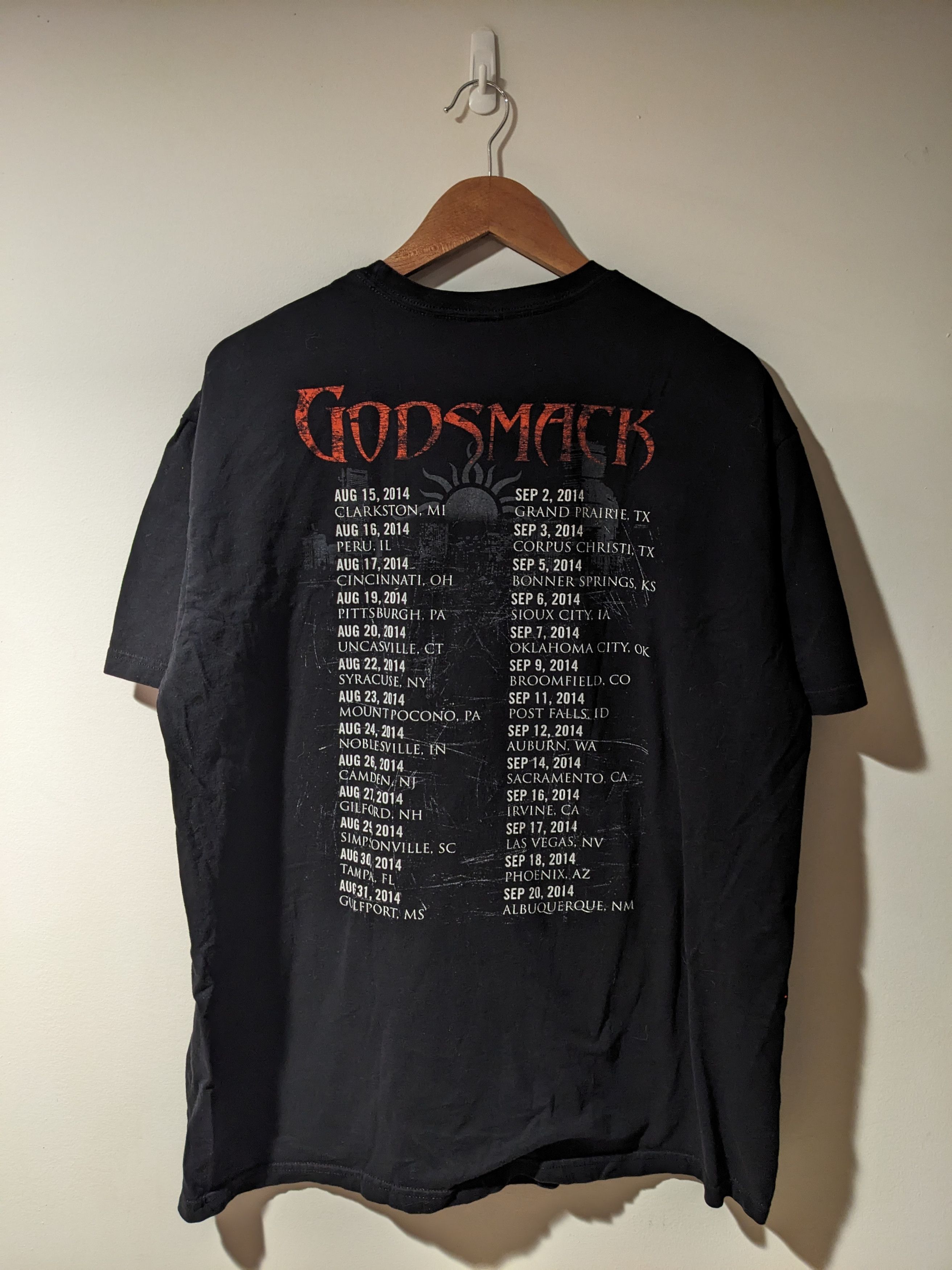 Band Tees × Vintage Godsmack Boston Massachusetts Tour Black XX-Large T-Shirt Size US XXL / EU 58 / 5 - 6 Thumbnail