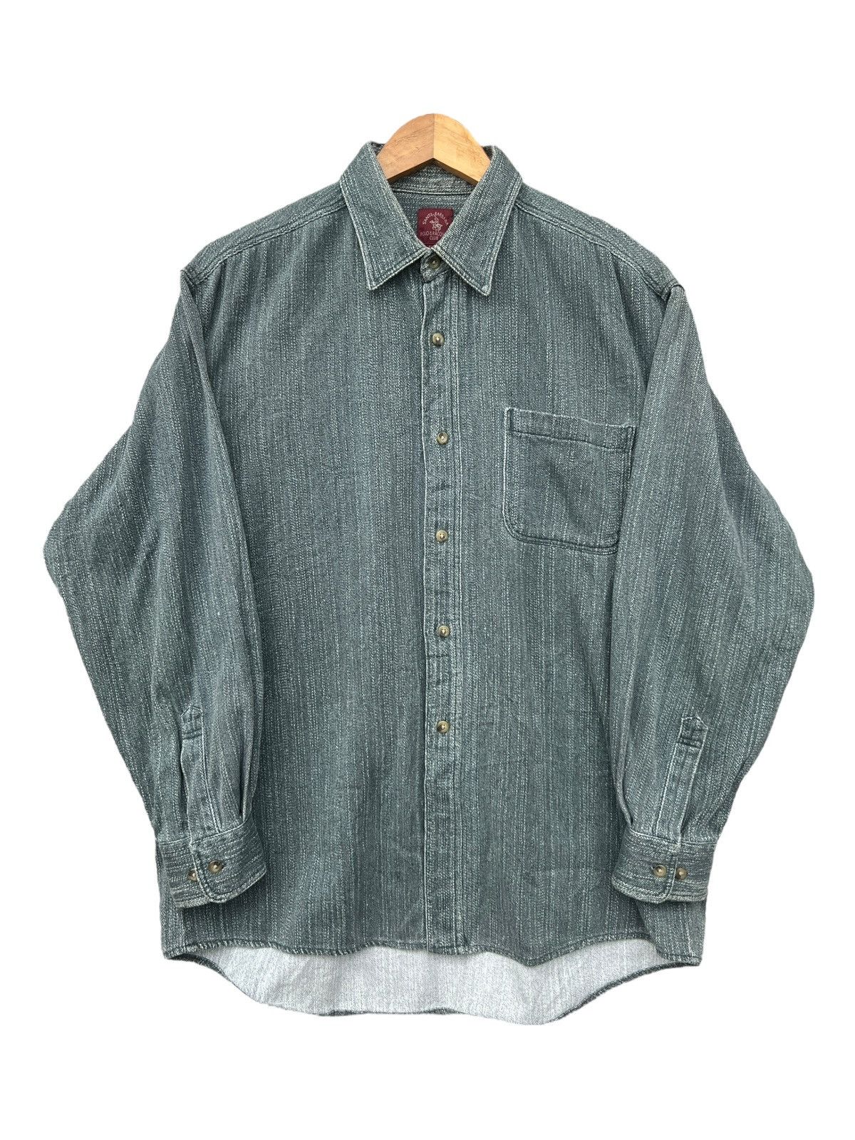 Japanese Brand × Vintage Vintage Santa Barbara Distressed Green Button Up Shirt Size US L / EU 52-54 / 3 - 1 Thumbnail