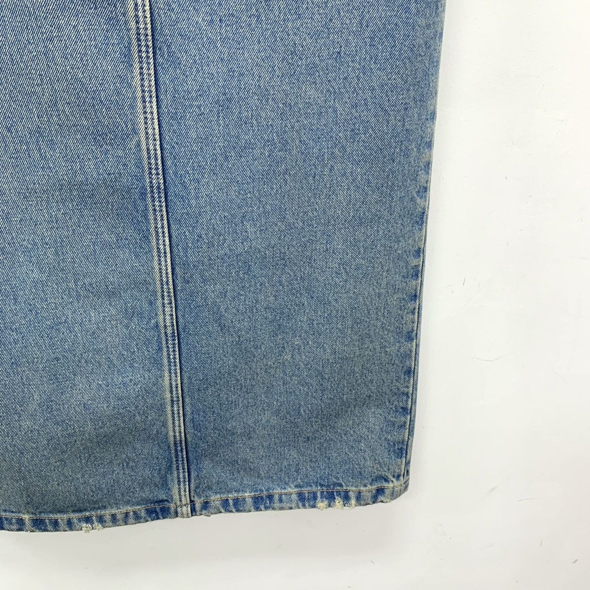 Prada Prada Blue Washed Triangle Logo Denim Long Skirt K26WX Size 25" / US 0 / IT 36 - 4 Thumbnail