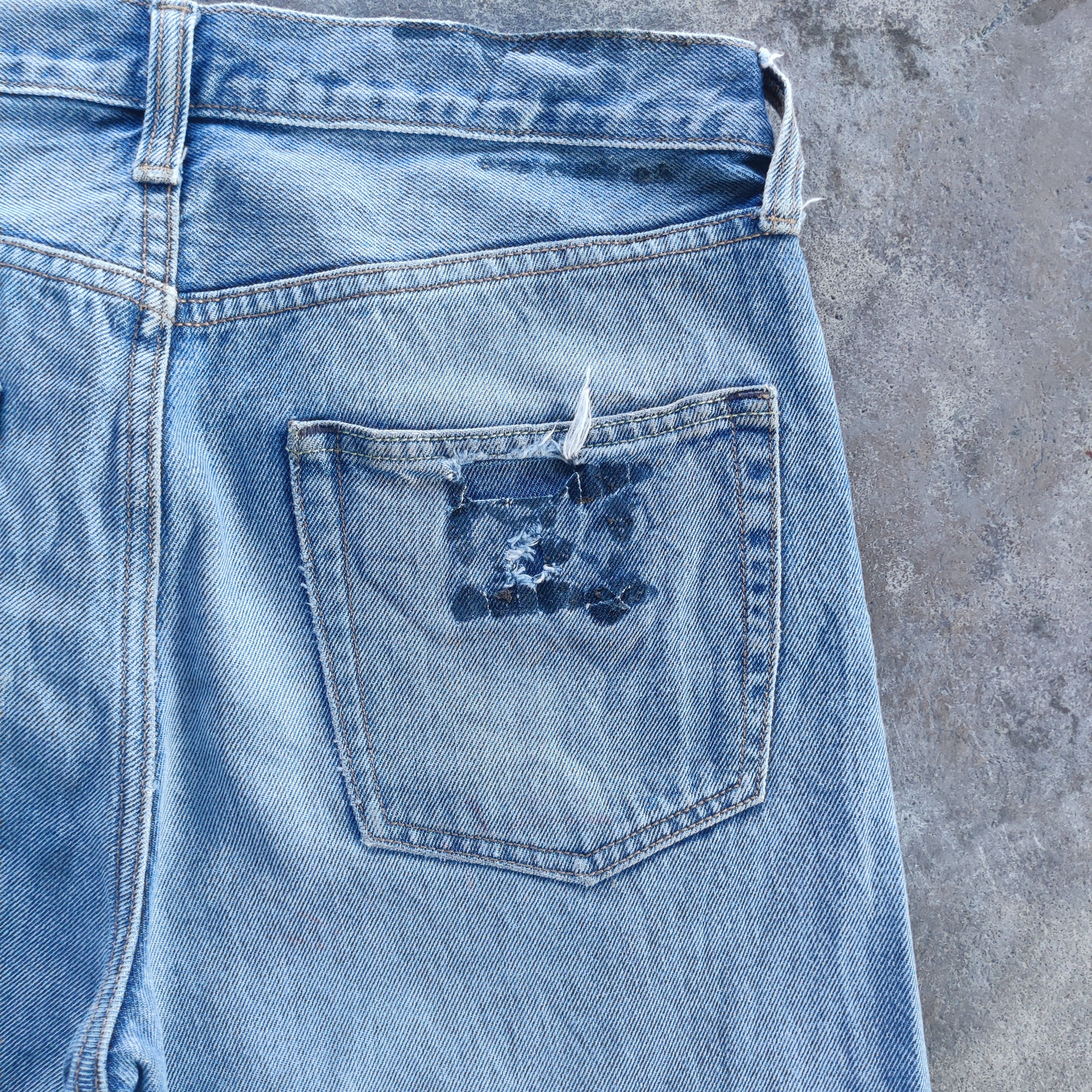 GU Vintage GU Brand Straight Jeans Faded Ripped Pants Size US 34 / EU 50 - 9 Thumbnail