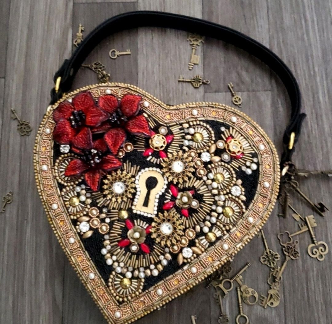 image of Mary Frances Beaded Handbag NWOT in Black, Women's
