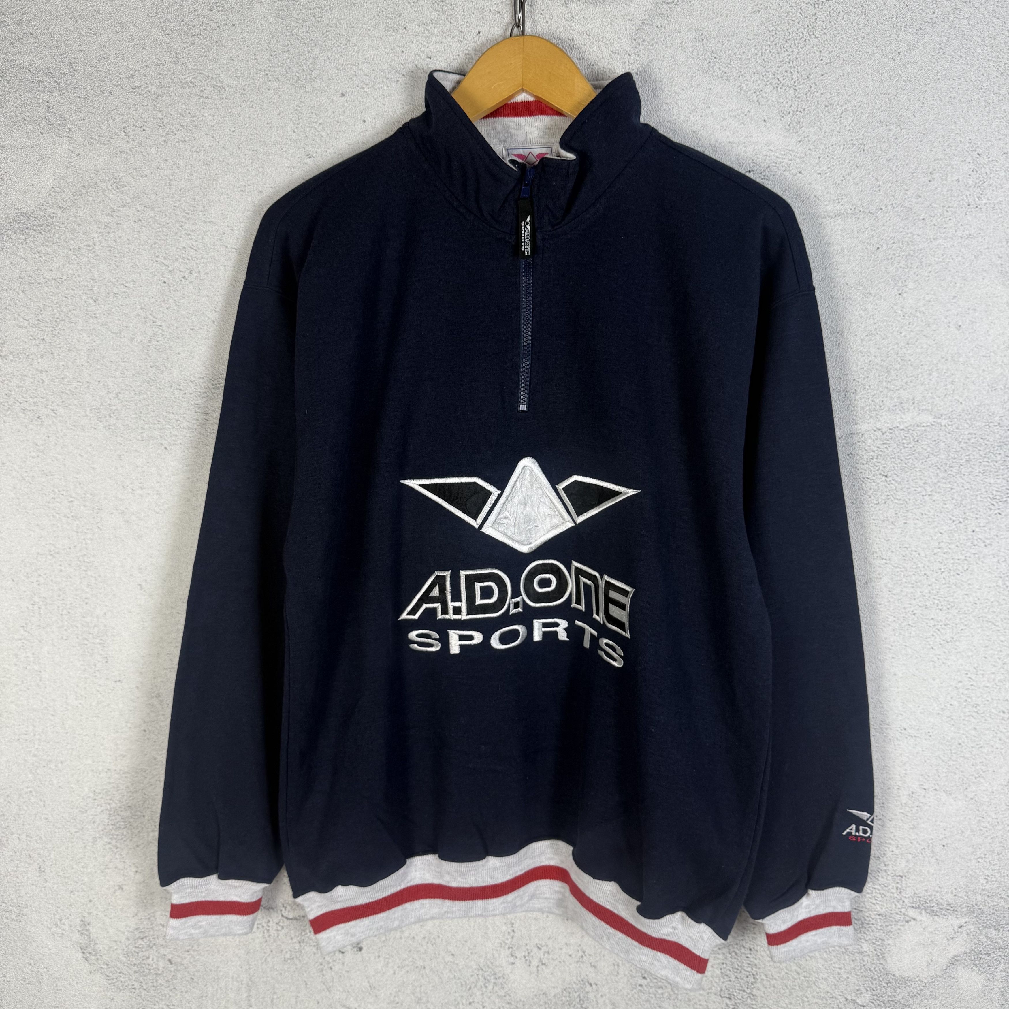 Vintage Vintage AD One Sports Halfzip Sweatshirt Size US L / EU 52-54 / 3 - 2 Thumbnail