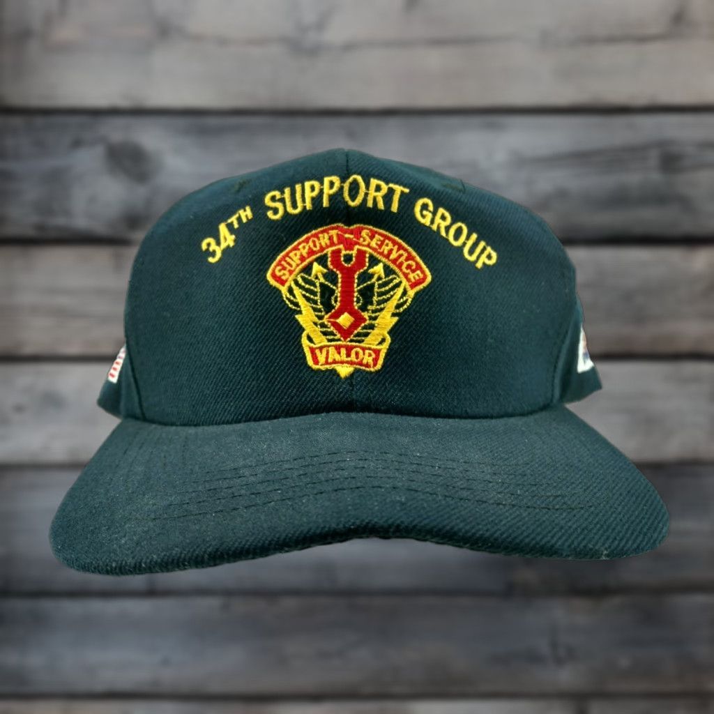 Vintage VINTAGE United States Military 34TH Support Group Hat Dark Blue Hat Navy Blue Adjustable Snapback Men Size ONE SIZE - 1 Thumbnail