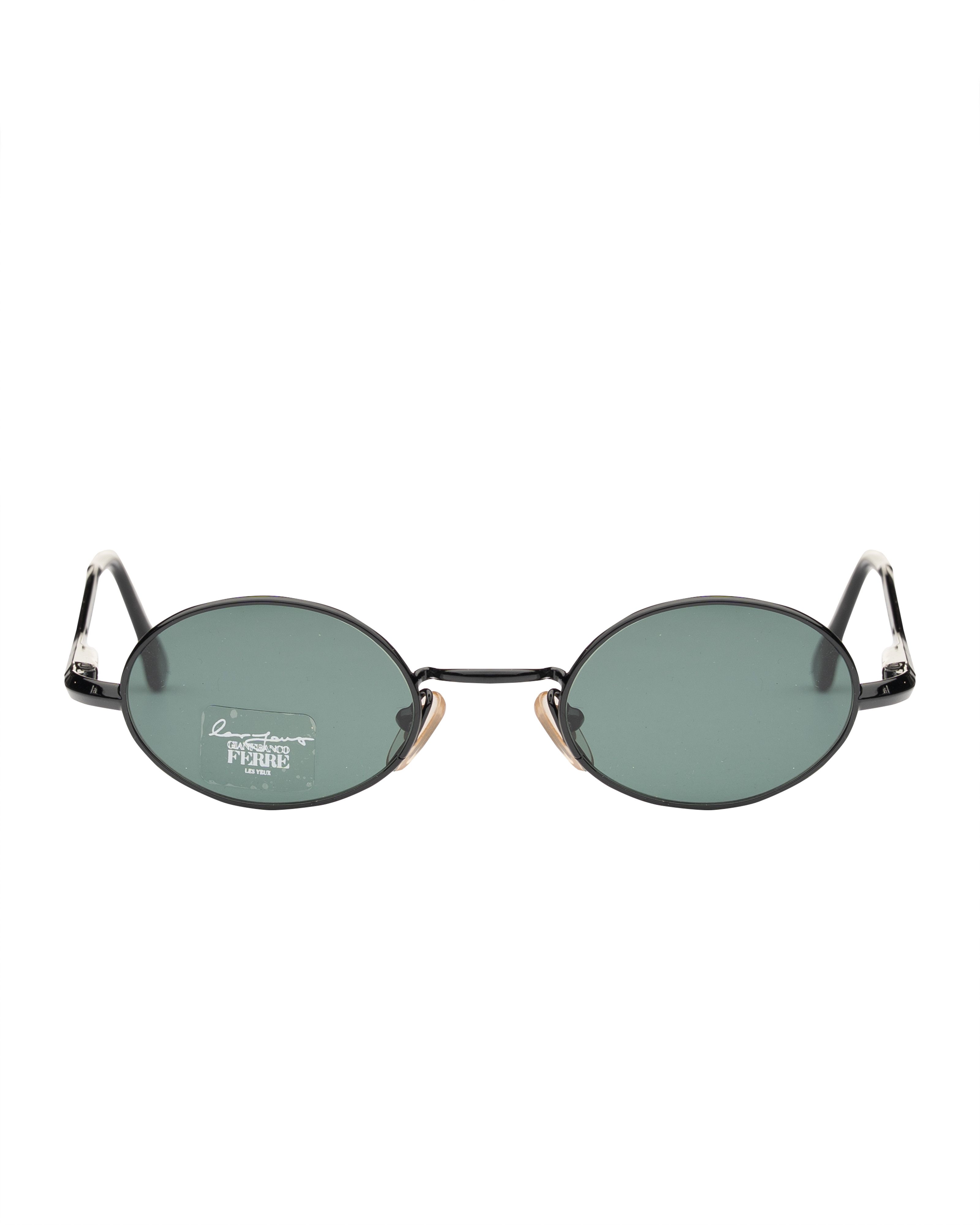 Gianfranco Ferre Gianfranco Ferre '90s Black Bent Temples Oval Sunglasses Size ONE SIZE - 1 Thumbnail