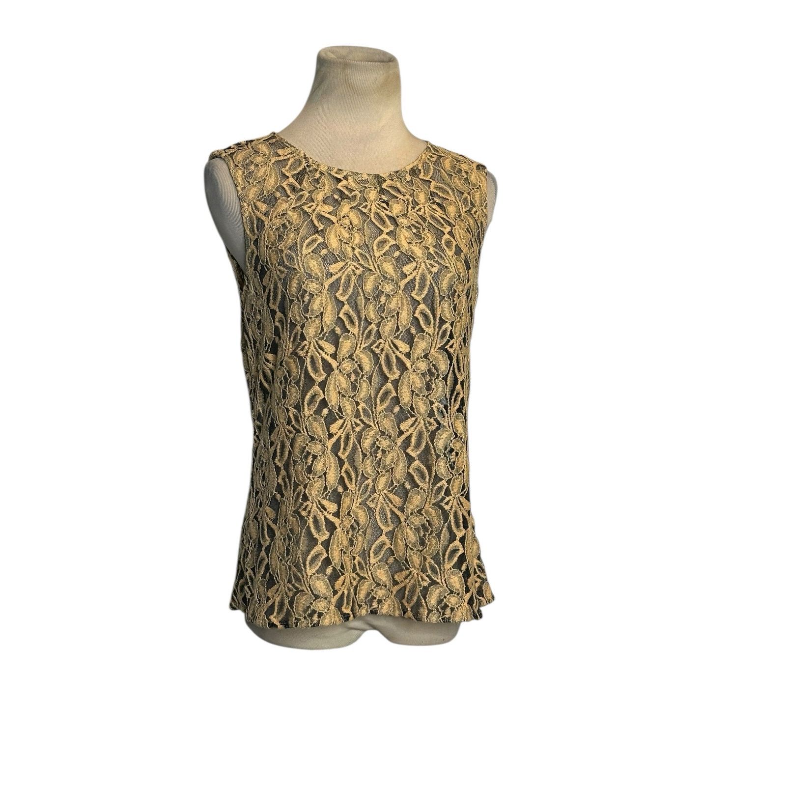 Evan Picone Evan Picone beige lace sleeveless blouse size Small Size S / US 4 / IT 40 - 11 Thumbnail