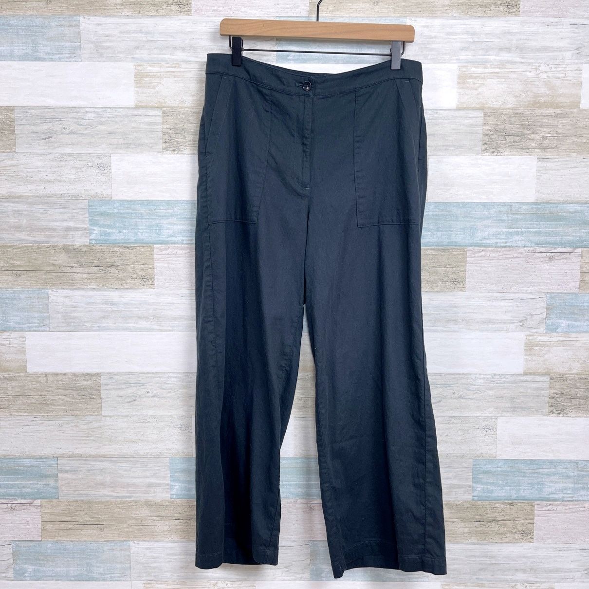 Eileen Fisher Eileen Fisher Organic Wide Leg Crop Pants Black Womens 12 Size 34" / US 12 / IT 48 - 1 Thumbnail