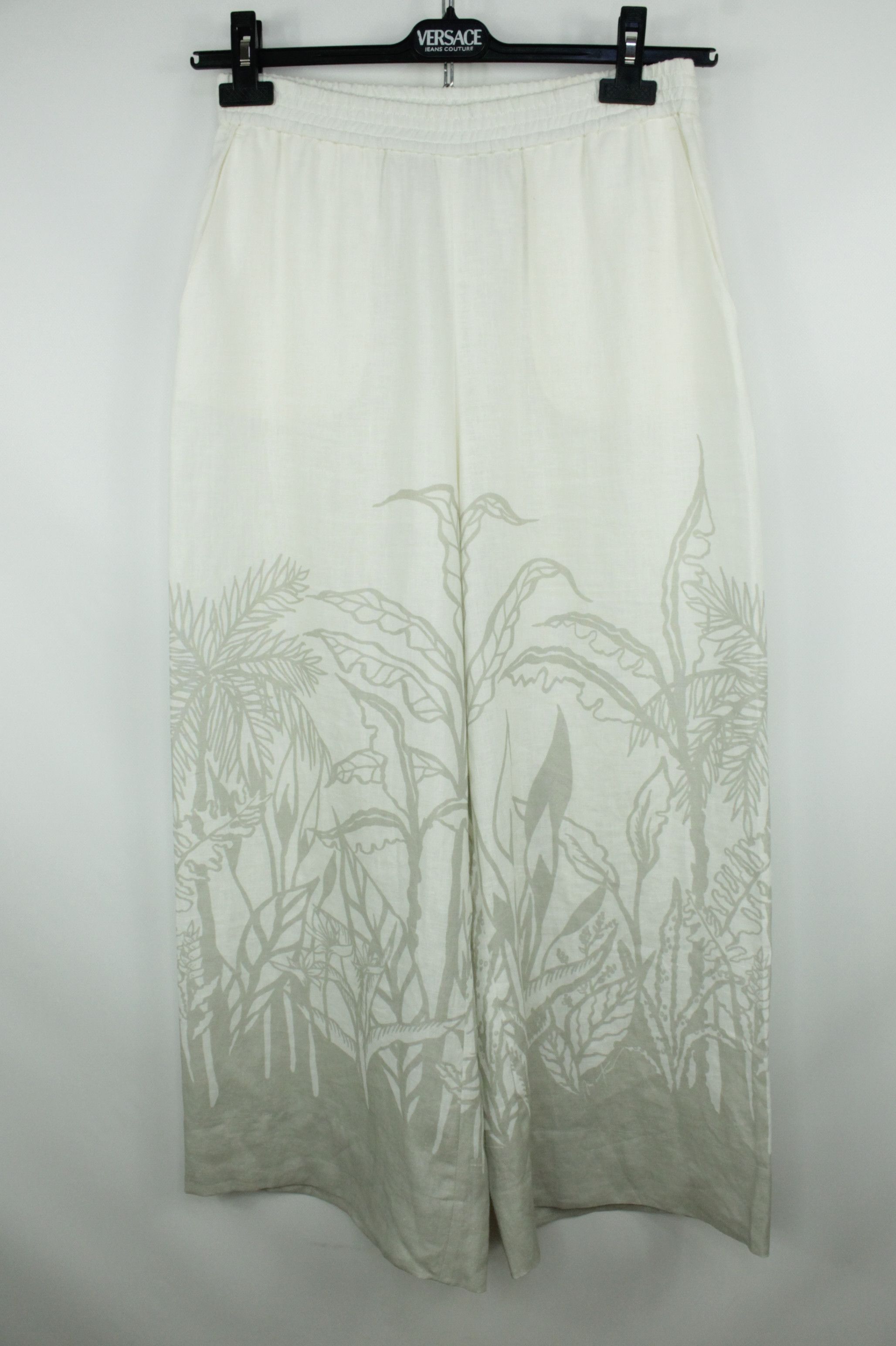 Designer × Iris von Arnim Iris Von Arnim Wide Leg Flower Pattern Linen Pants Size 30" / US 8 / IT 44 - 1 Thumbnail