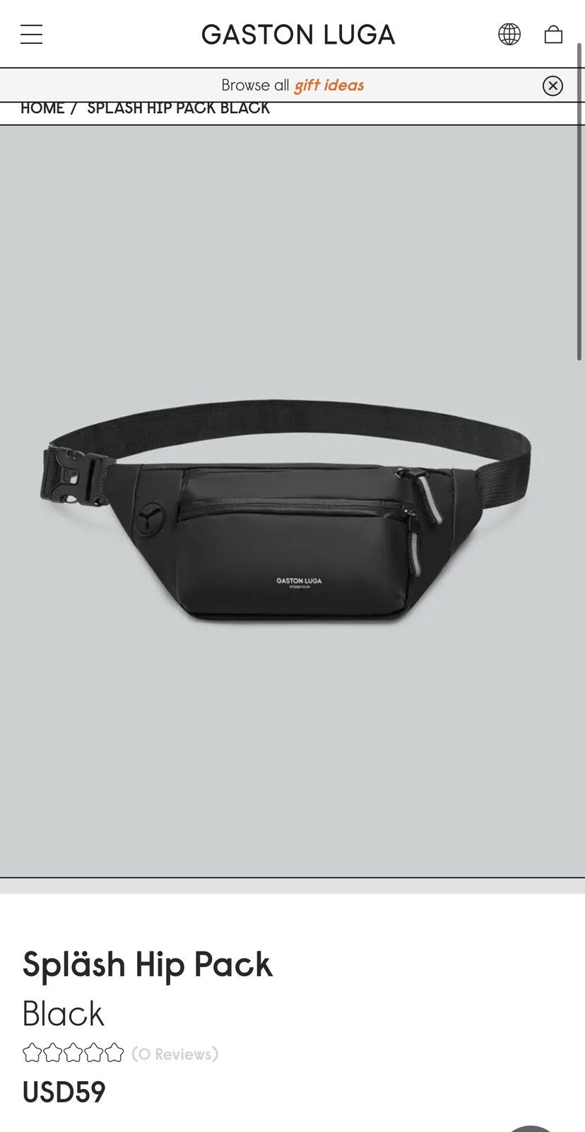 Designer Gaston Luga splash hip pack black men’s Size ONE SIZE - 8 Thumbnail