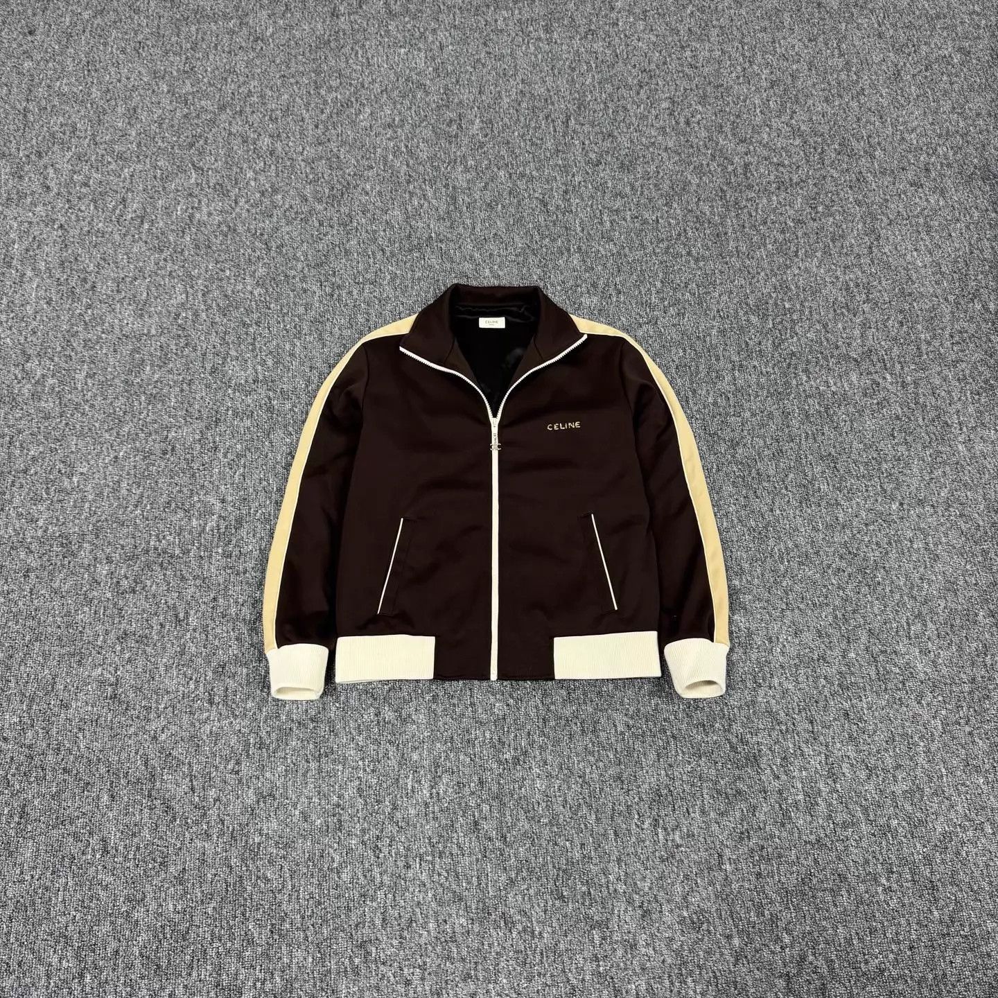 Celine Celine Brown Gilded Logo Track Jacket XS Size XS / US 0-2 / IT 36-38 - 1 Thumbnail