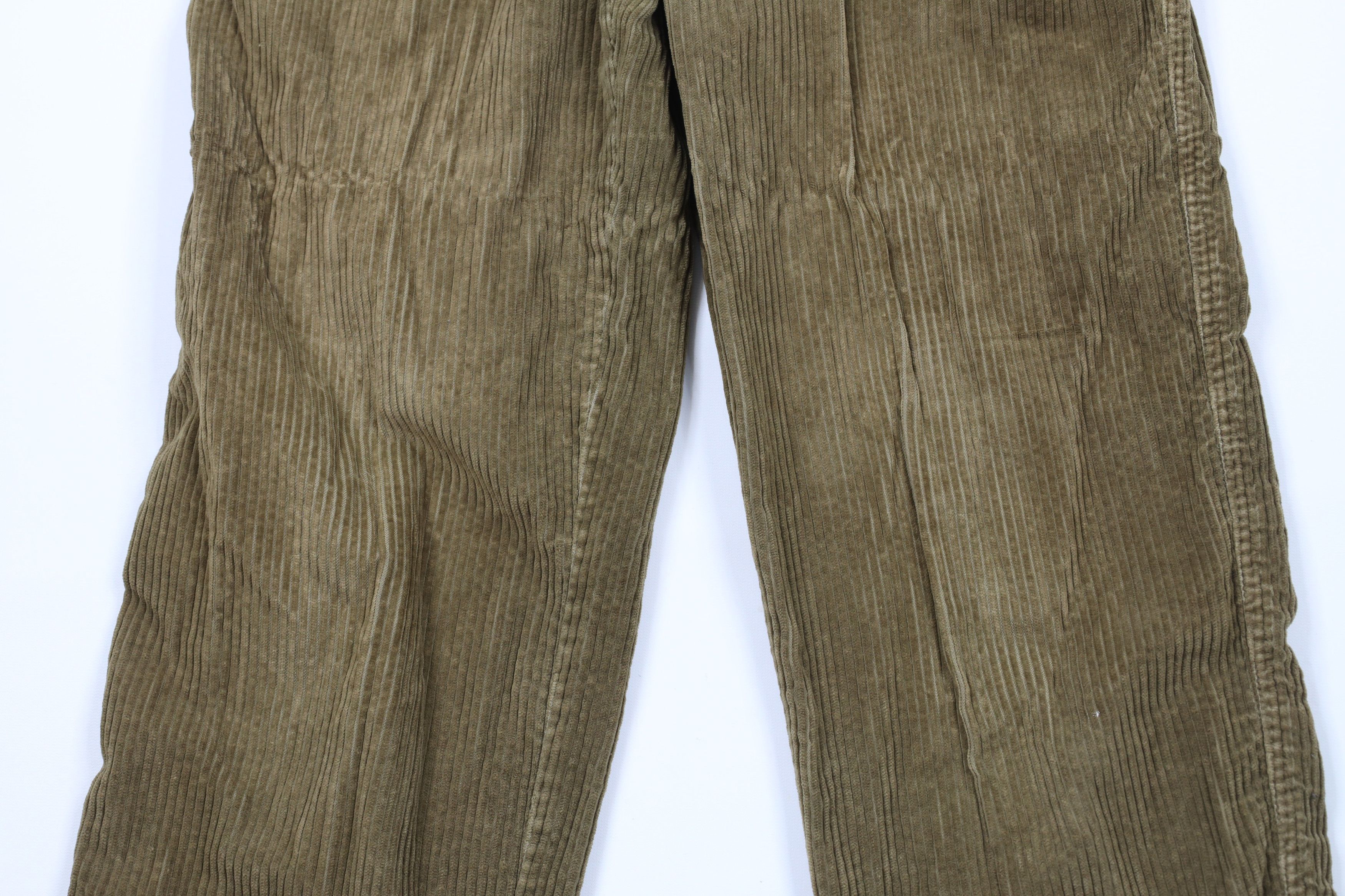 Vintage Vintage 90s Streetwear Pleated Corduroy Chino Pants Green Size US 32 / EU 48 - 3 Thumbnail