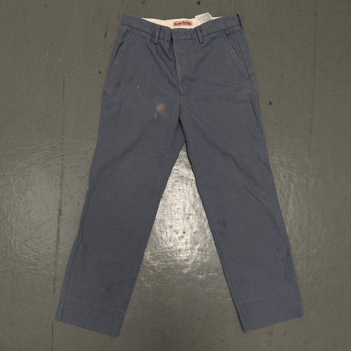 Acne Studios Acne Studios Blue Twill Chinos Size US 29 - 1 Thumbnail