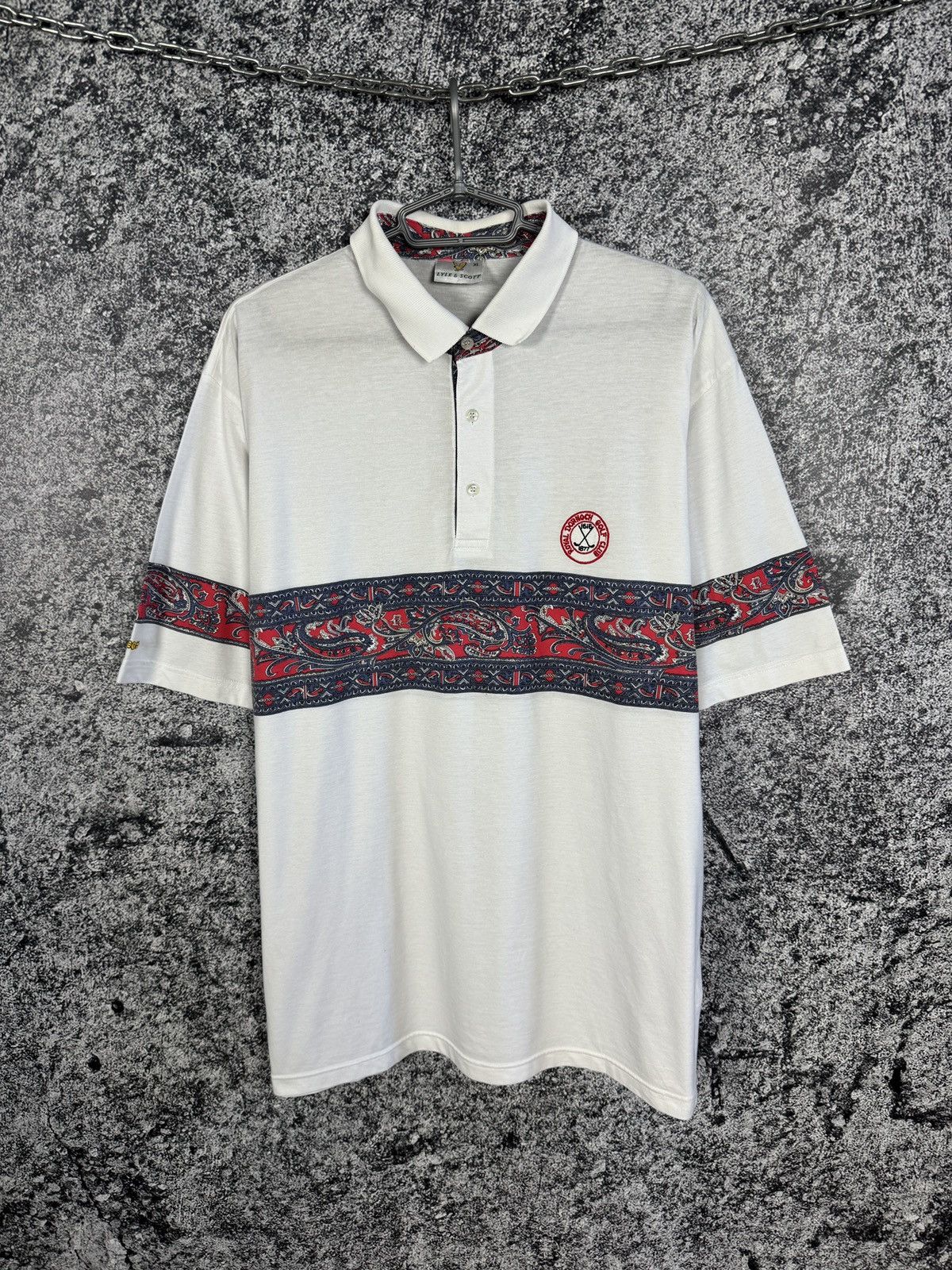 Lyle & Scott Lyle Scott Vintage Polo Shirt Royal Dornoch Golf Club 90s XL Size US XL / EU 56 / 4 - 1 Thumbnail
