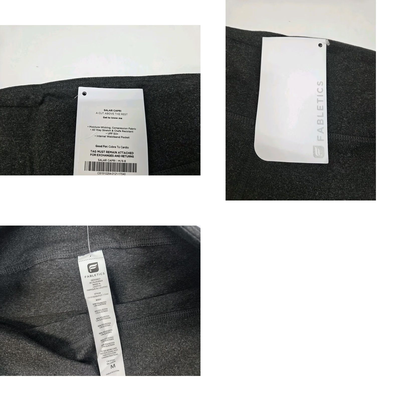 Fabletics Fabletics Salar Capri Leggings Grey M/6-8 Womens Activewear Slim Pull On Inside Waist Pocket Capris Size 32" / US 10 / IT 46 - 8 Thumbnail