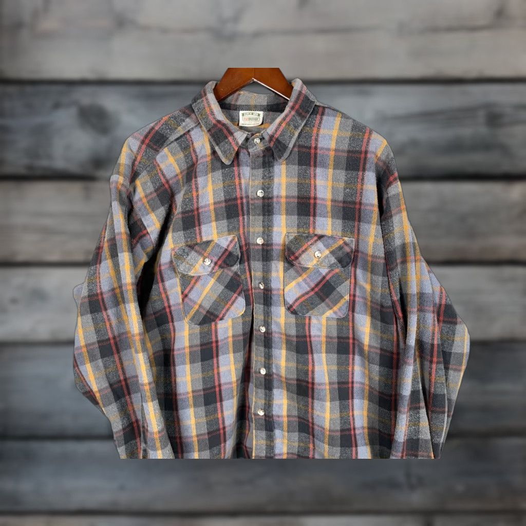 Vintage VINTAGE Five Brother Flannel Shirt Men 3XL Tall