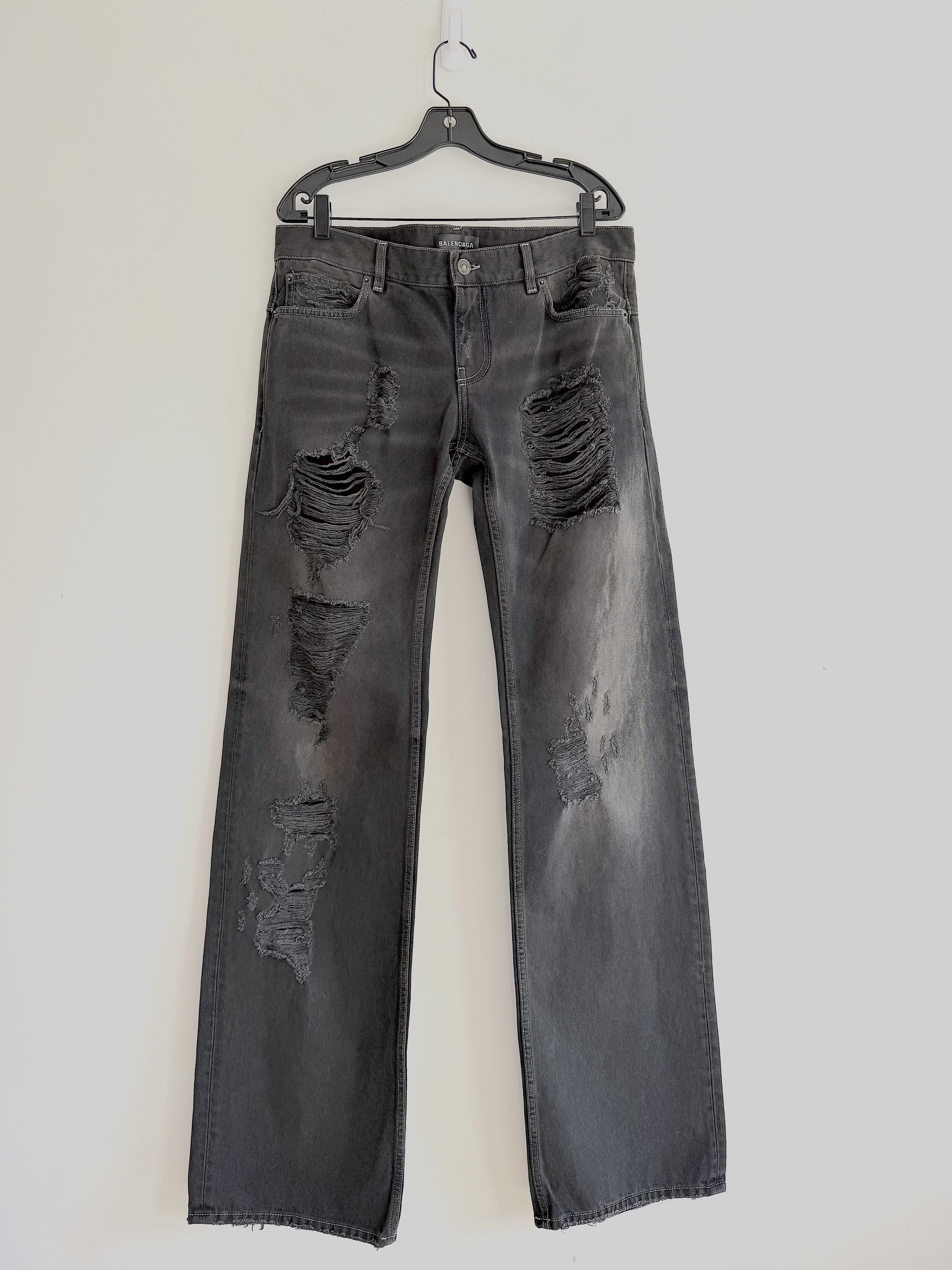 Balenciaga destroyed camouflage double-layer jeans