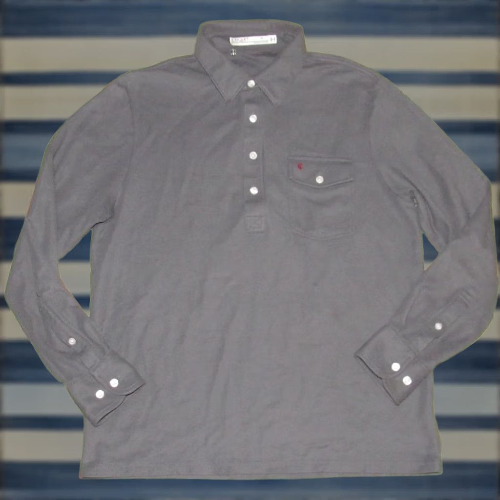 Vintage CRIQUET Grey Long Sleeve Pique Polo Shirt Medium Mens Size US M / EU 48-50 / 2 - 1 Thumbnail