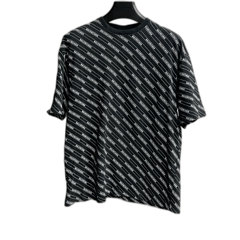 Balenciaga Black Logo Print Short Sleeve T-Shirt