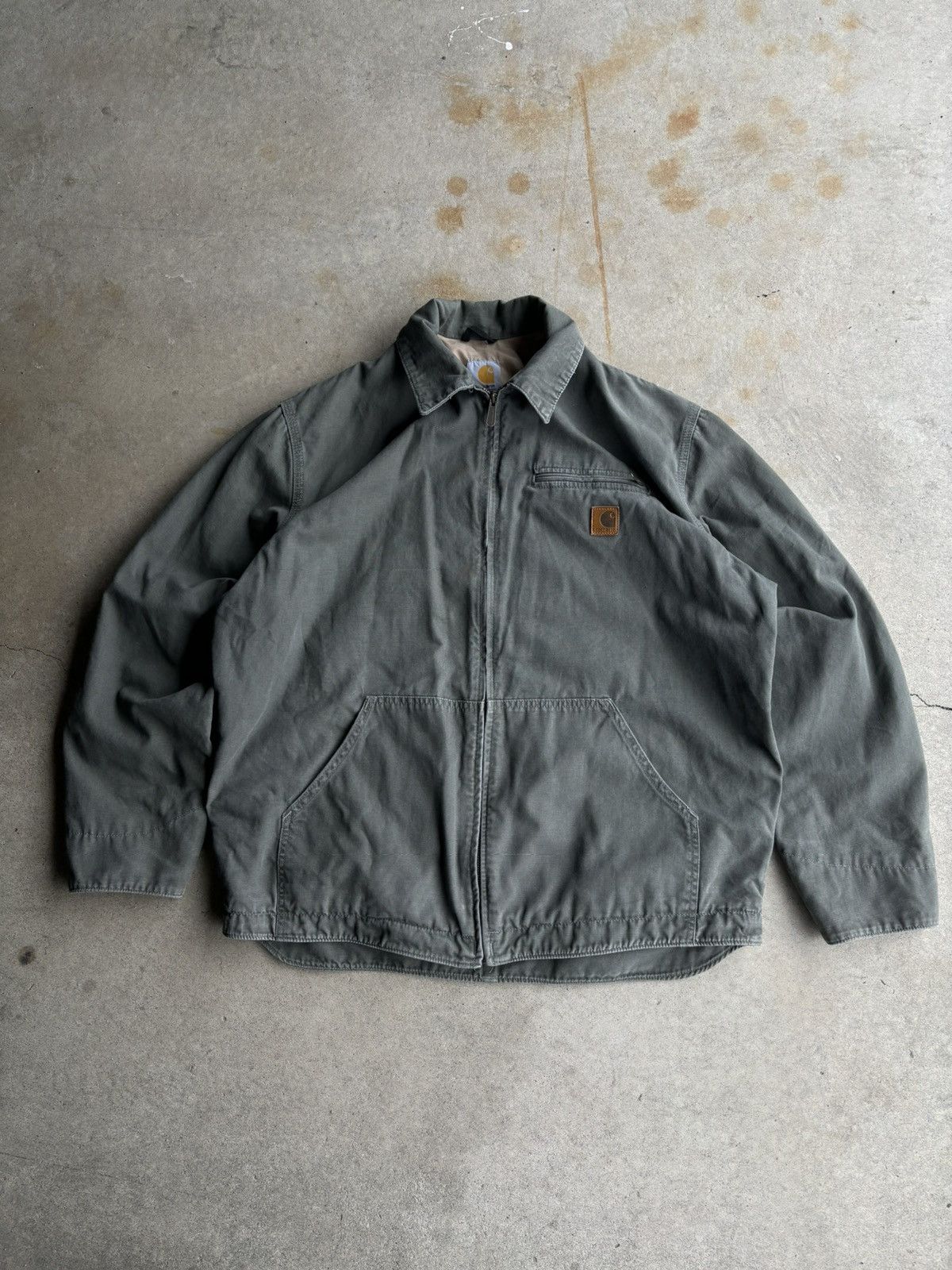 image of Crazy Moss Carhartt Detroit Faded Green Hamilton Jacket, Men's (Size Large)