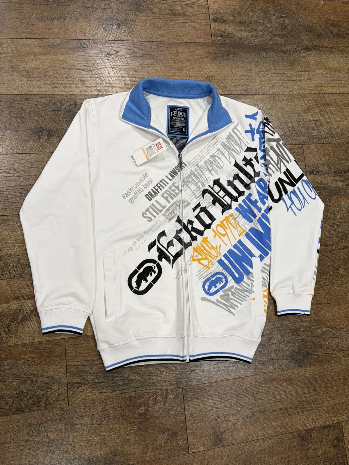 Ecko Unltd. NWT Vintage Y2k Ecko Unltd. Graffiti AOP Track Jacket White Size US M / EU 48-50 / 2 - 1 Thumbnail