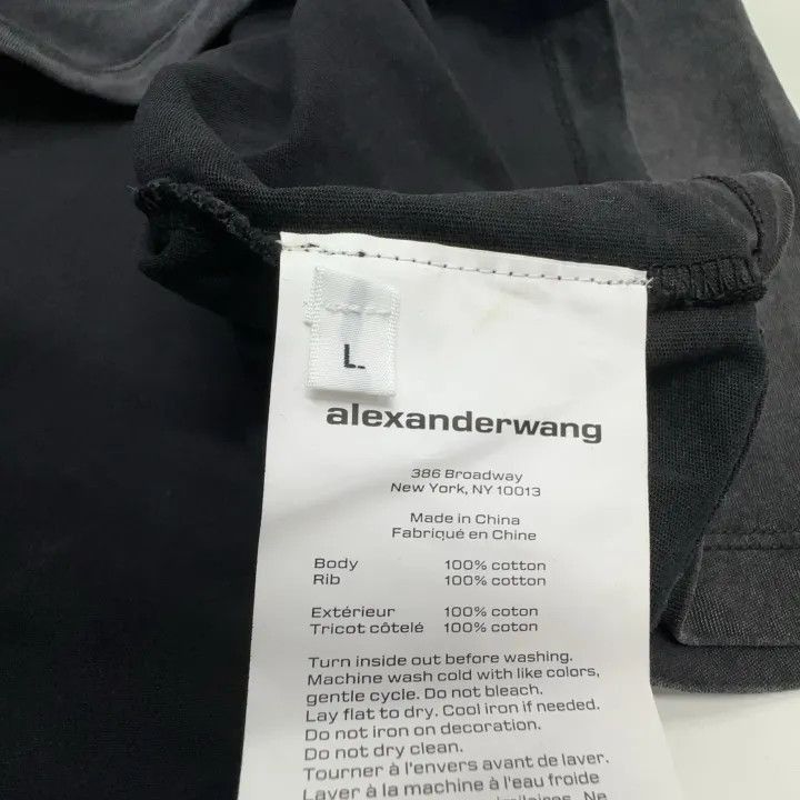 Alexander Wang Alexander Wang SS22 Gray Crop Logo T-Shirt - Size L / US 10 / IT 46 - 4 Thumbnail