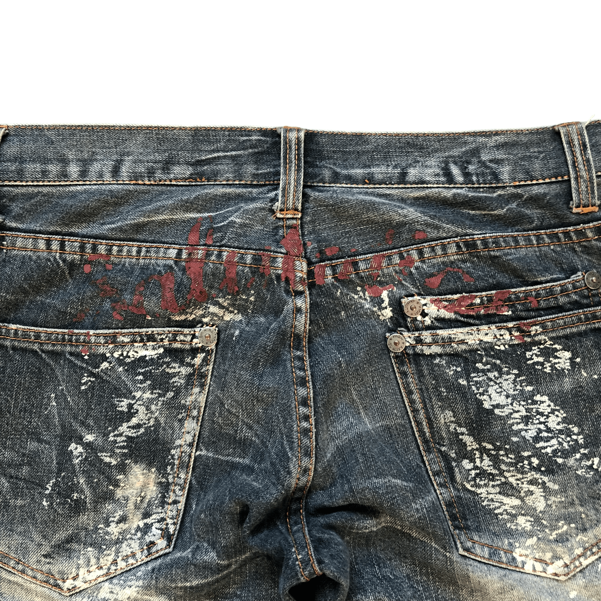 Japanese Brand FLARE TRASHED DISTRESSED DENIM PANTS BY NYLOUS #5970-216 Size US 33 - 15 Thumbnail