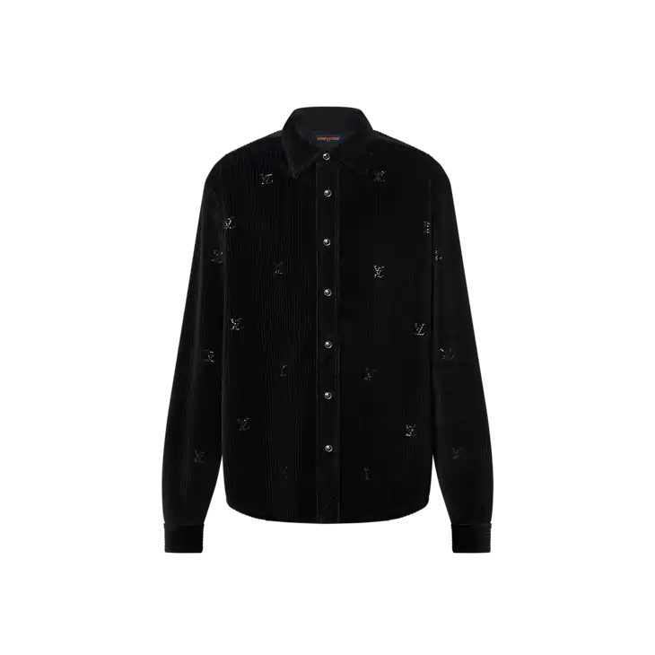 Louis Vuitton Long-Sleeved LV Blason Embellished Corduroy Shirt Size US M / EU 48-50 / 2 - 1 Thumbnail