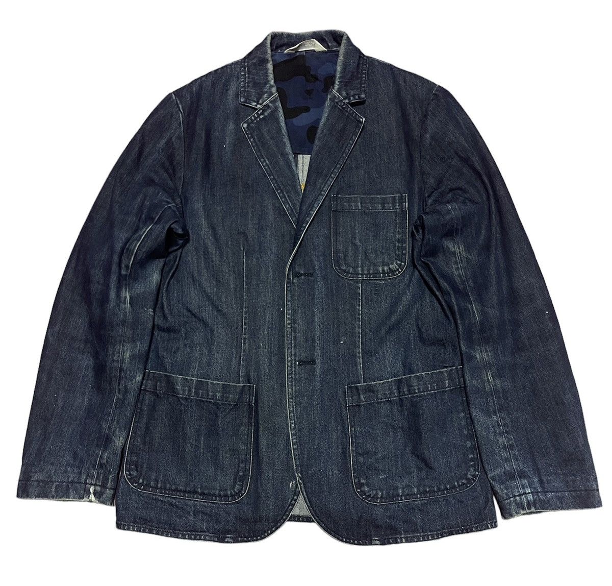 Bape 🔥RARE🔥A BATHING APE JACKET DENIM BIG LOGO JAPAN Size US M / EU 48-50 / 2 - 2 Thumbnail