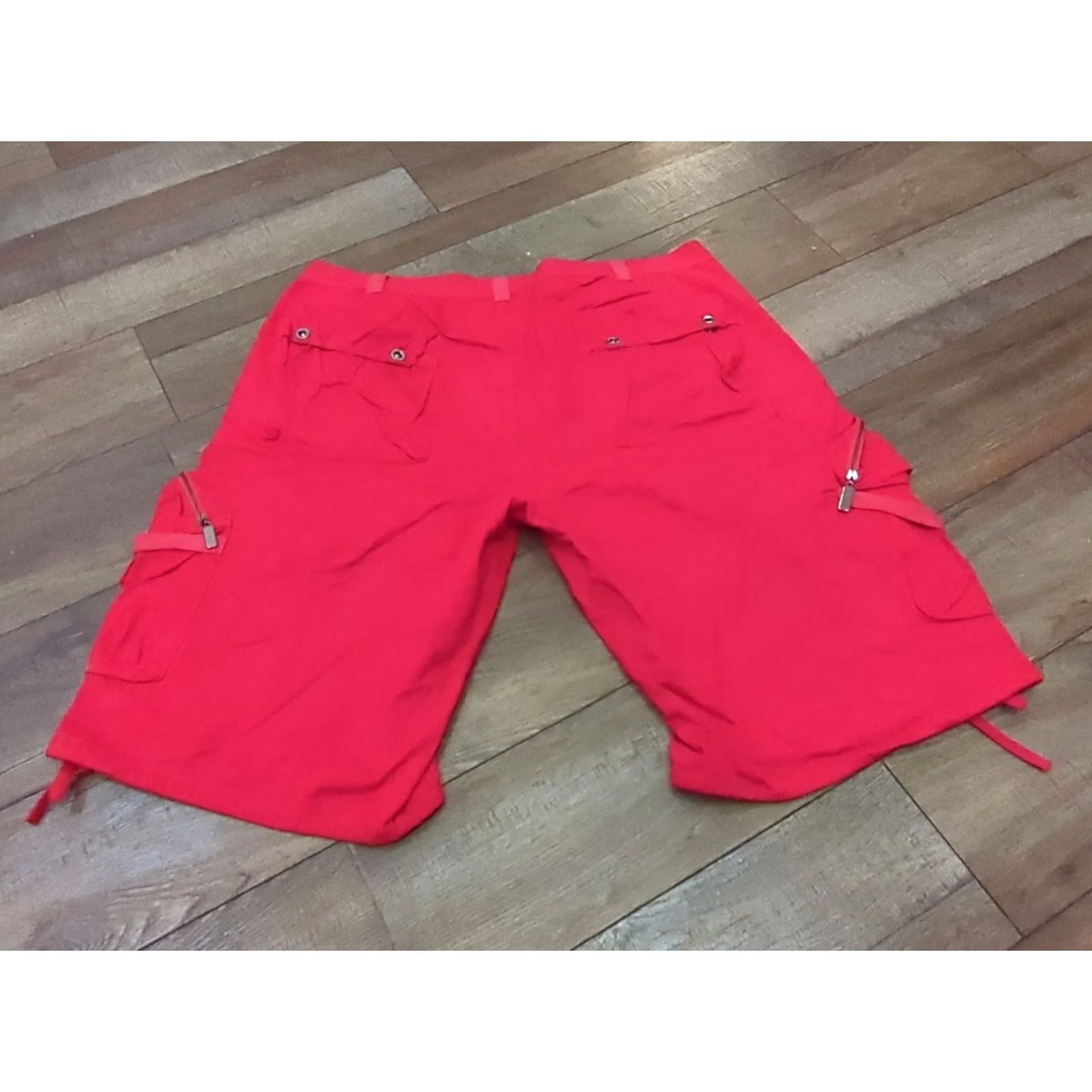 Vintage Z Denim Premium Collection Mens Bermuda Shorts 5-Pocket Red 44x15 Denim Cargo Bermuda Streetwear Y2K Hip Hop Mens Size US 44 / EU 60 - 6 Thumbnail